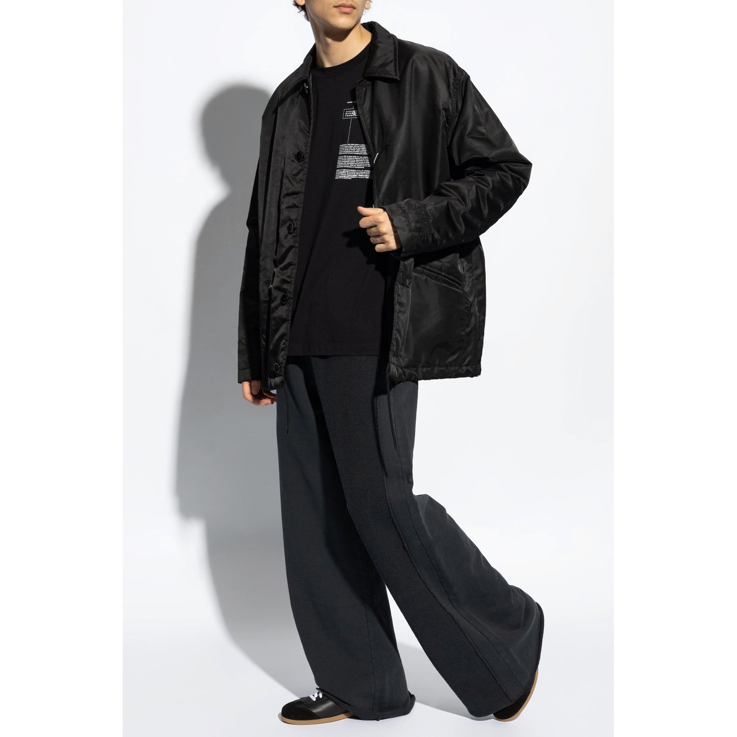 MM6 Maison Margiela Nylon Bomber in Black, size 48 (Fits mens Large)