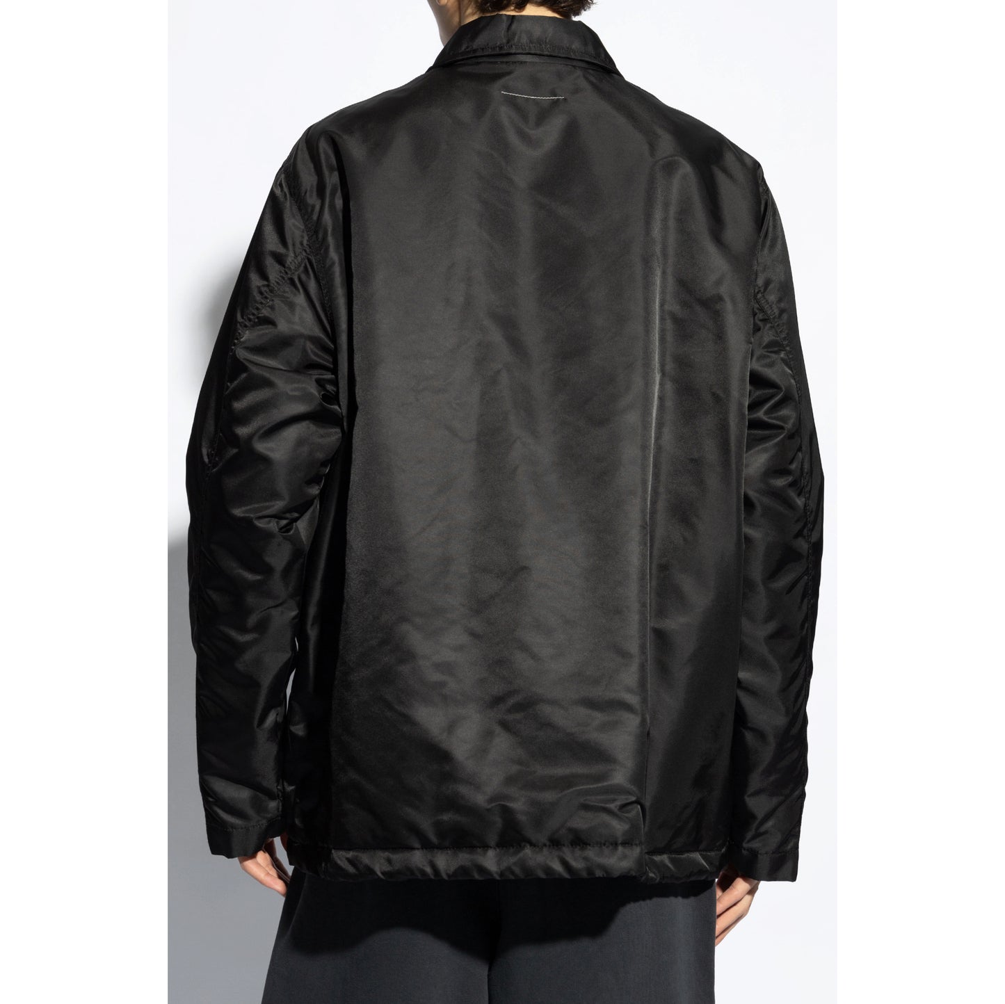 MM6 Maison Margiela Nylon Bomber in Black, size 48 (Fits mens Large)