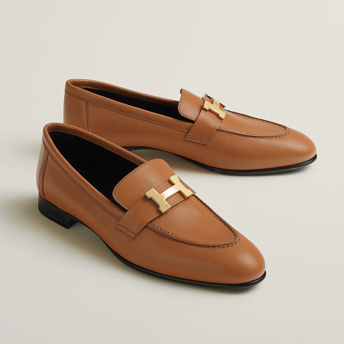 Hermes "Paris Moccasin" in Naturel, size 38