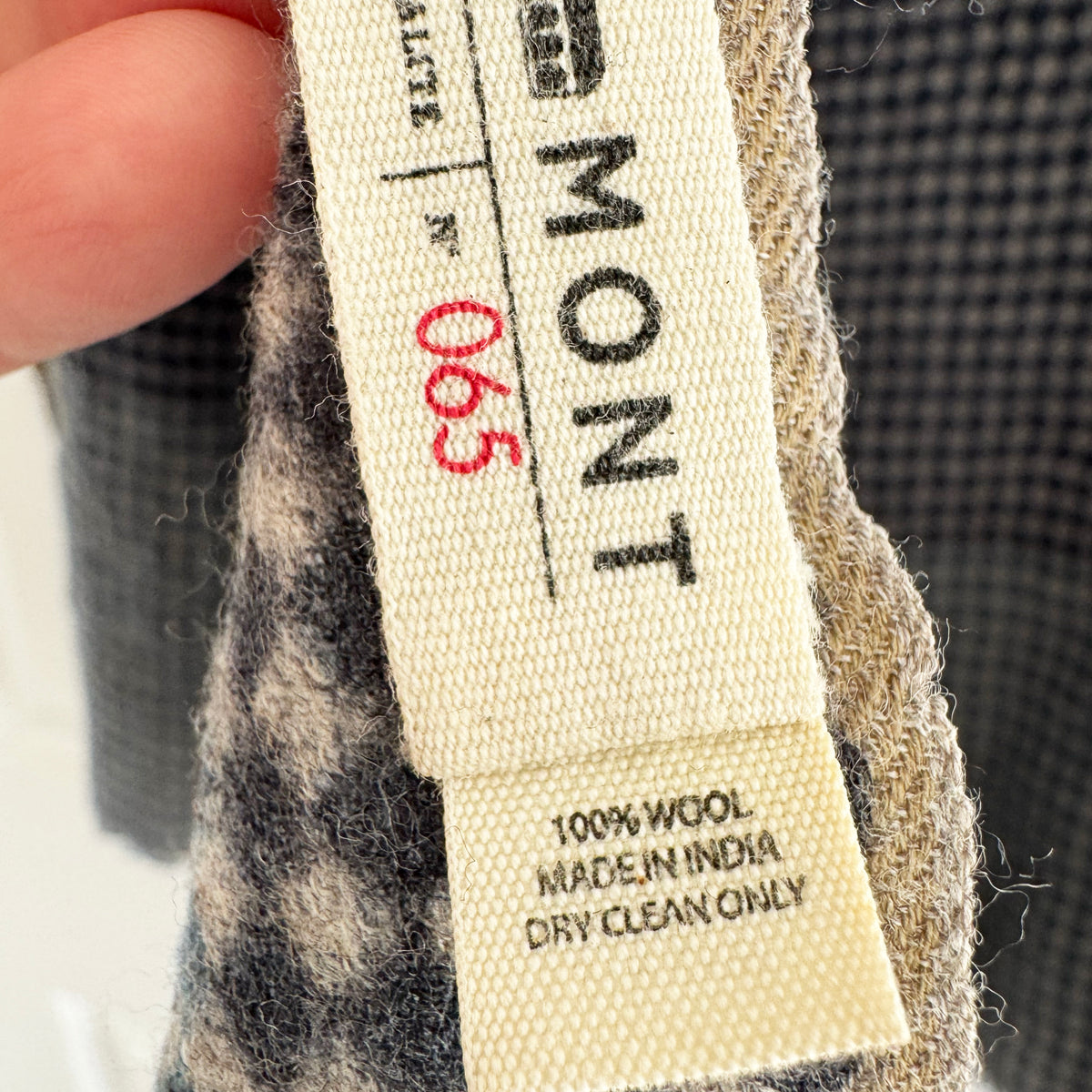 Moismont No. 065 Diamond Check Wool Gauze Scarf in Blue