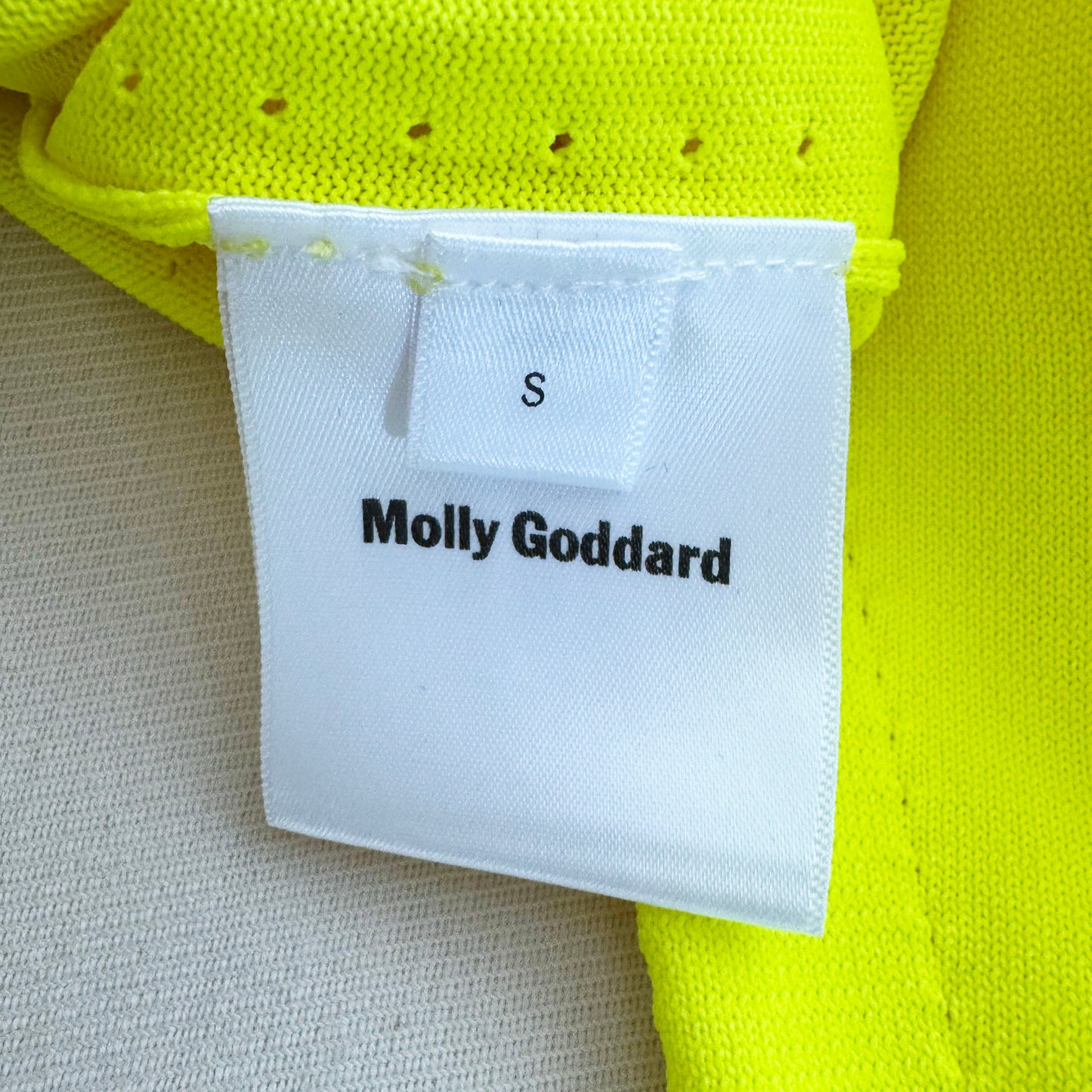 Molly Goddard Crew Neck Knit in Neon Yellow, size Small