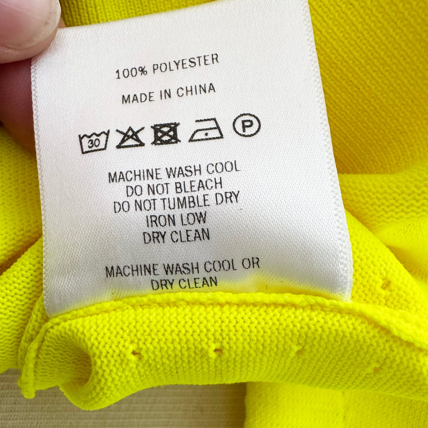 Molly Goddard Crew Neck Knit in Neon Yellow, size Small