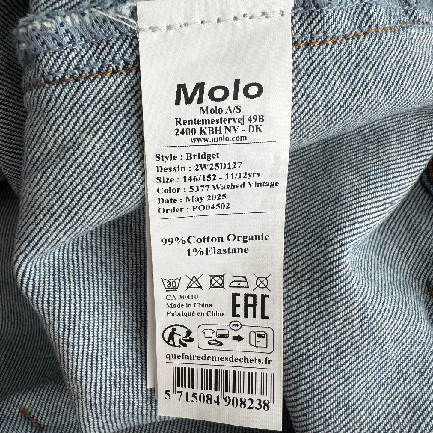 ** KIDS ** Molo Ruffle Denim Mini Skirt, size 12 years