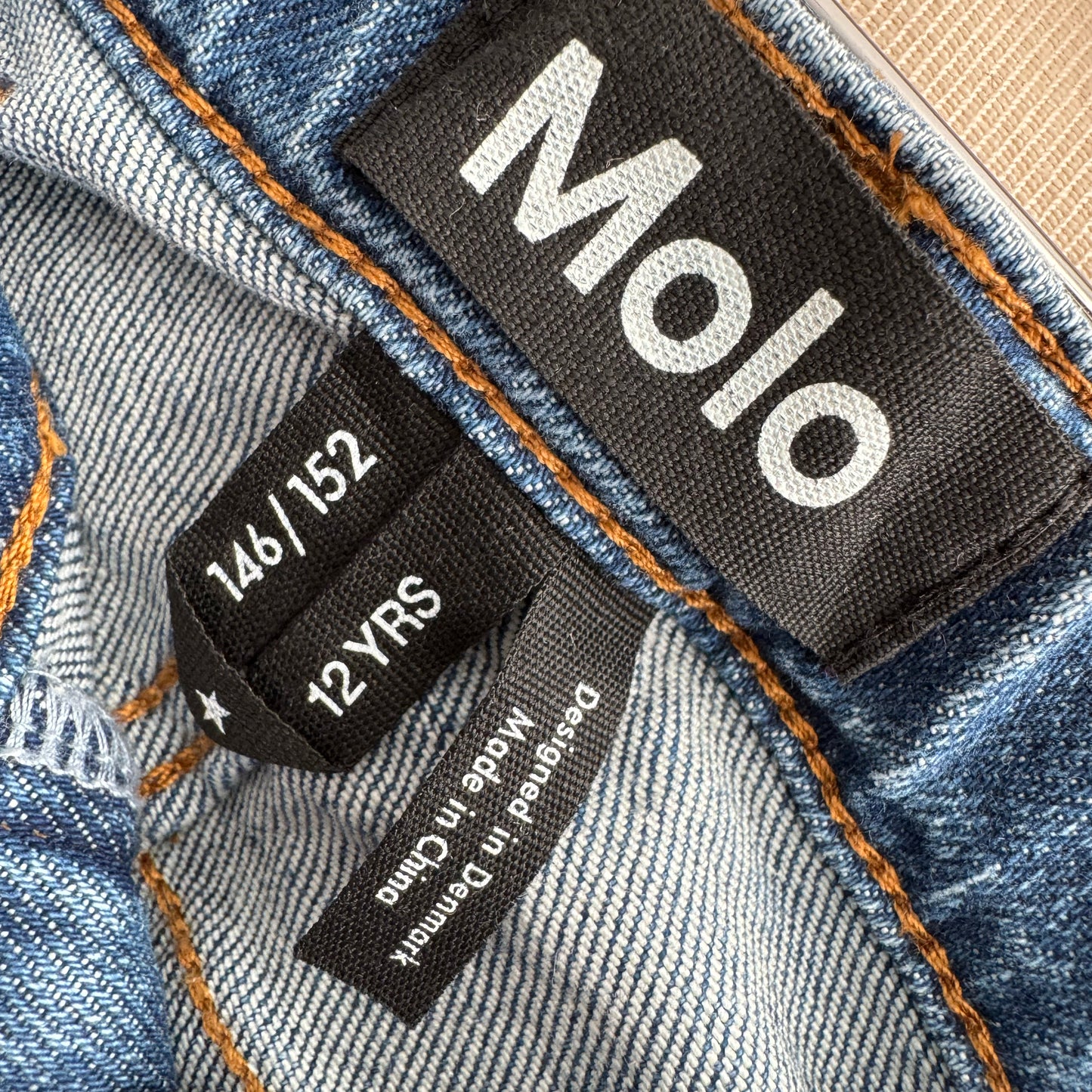** KIDS ** Molo Ruffle Denim Mini Skirt, size 12 years