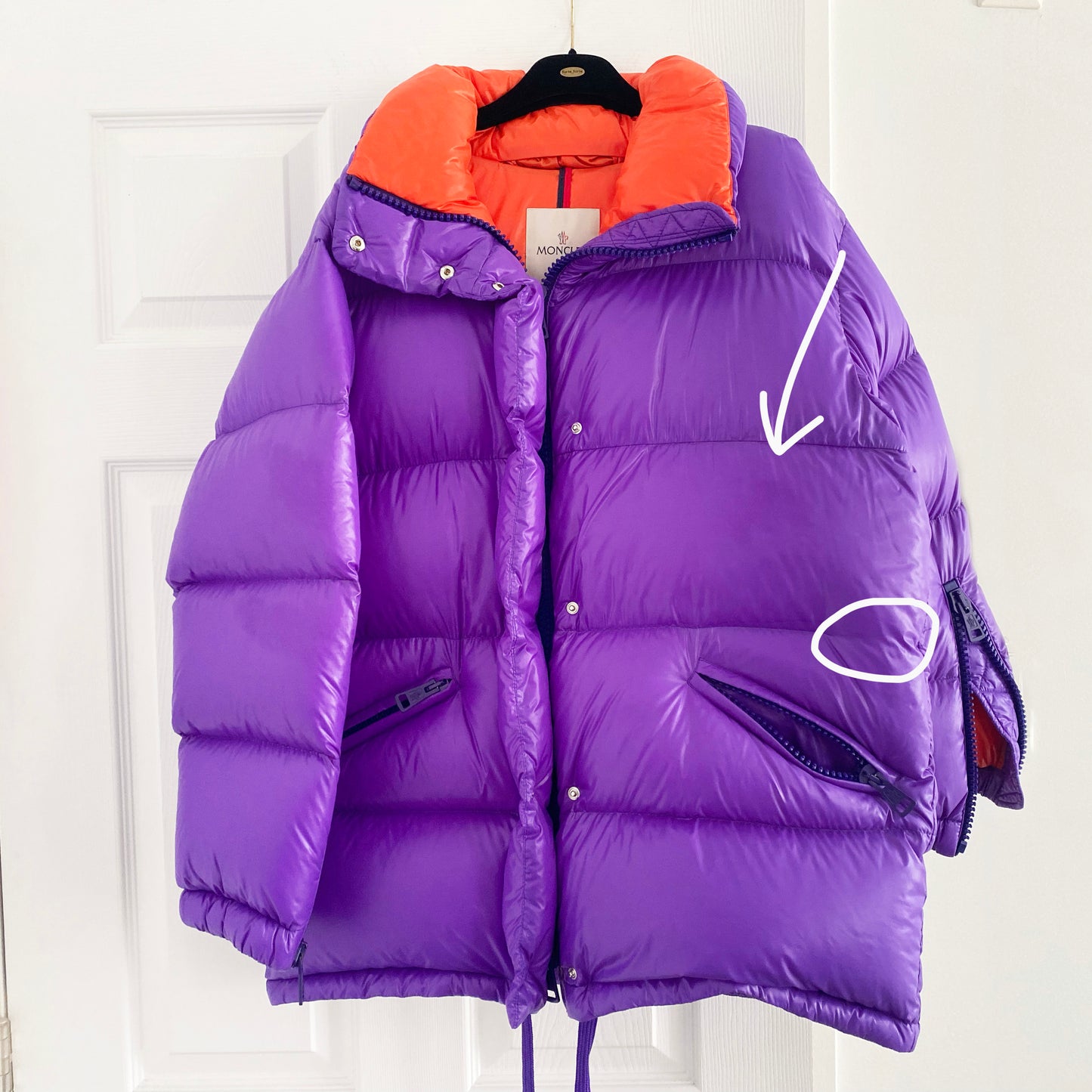 Moncler "Callis" Puffer Jacket in Purple, size "1" (Size Small)