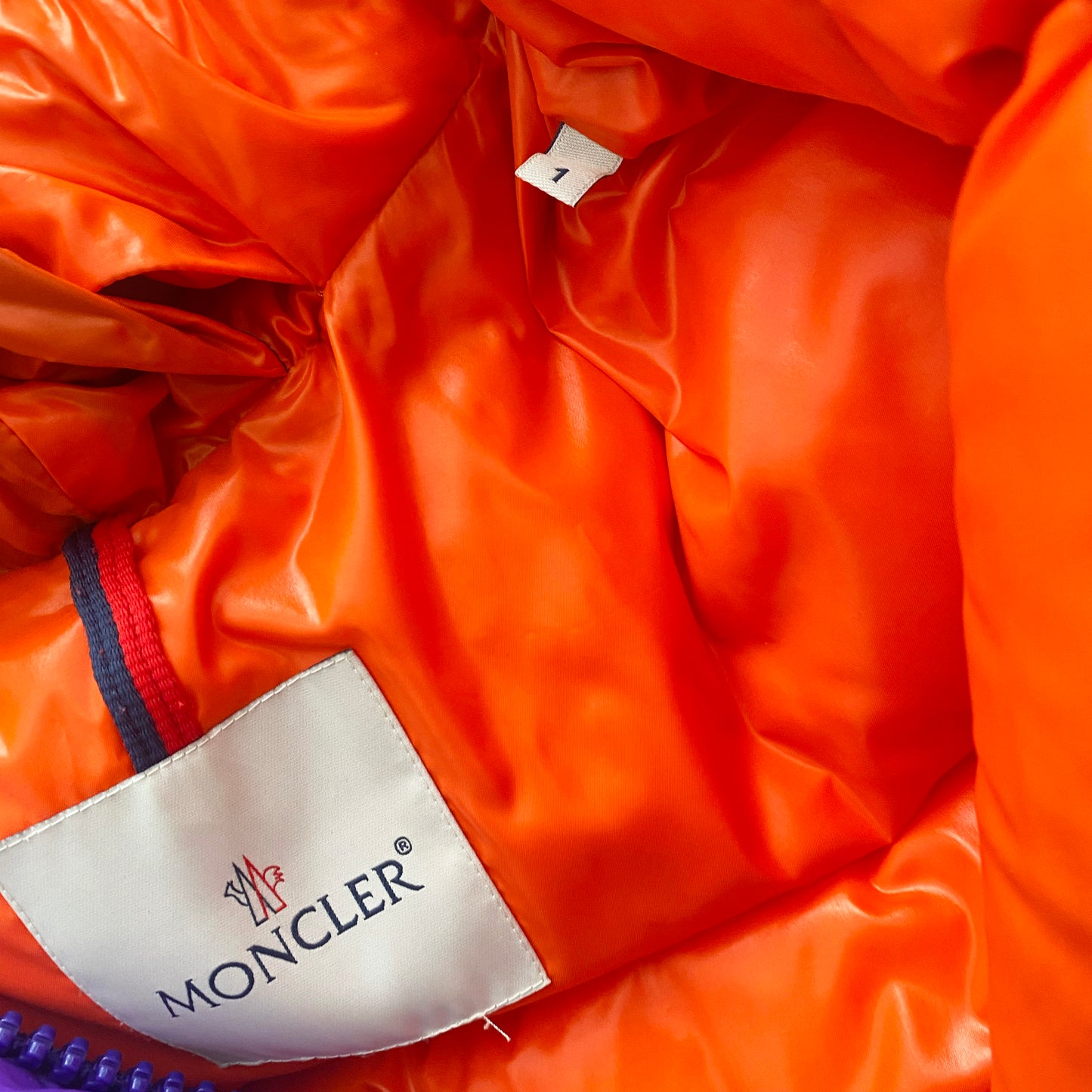 Moncler "Callis" Puffer Jacket in Purple, size "1" (Size Small)