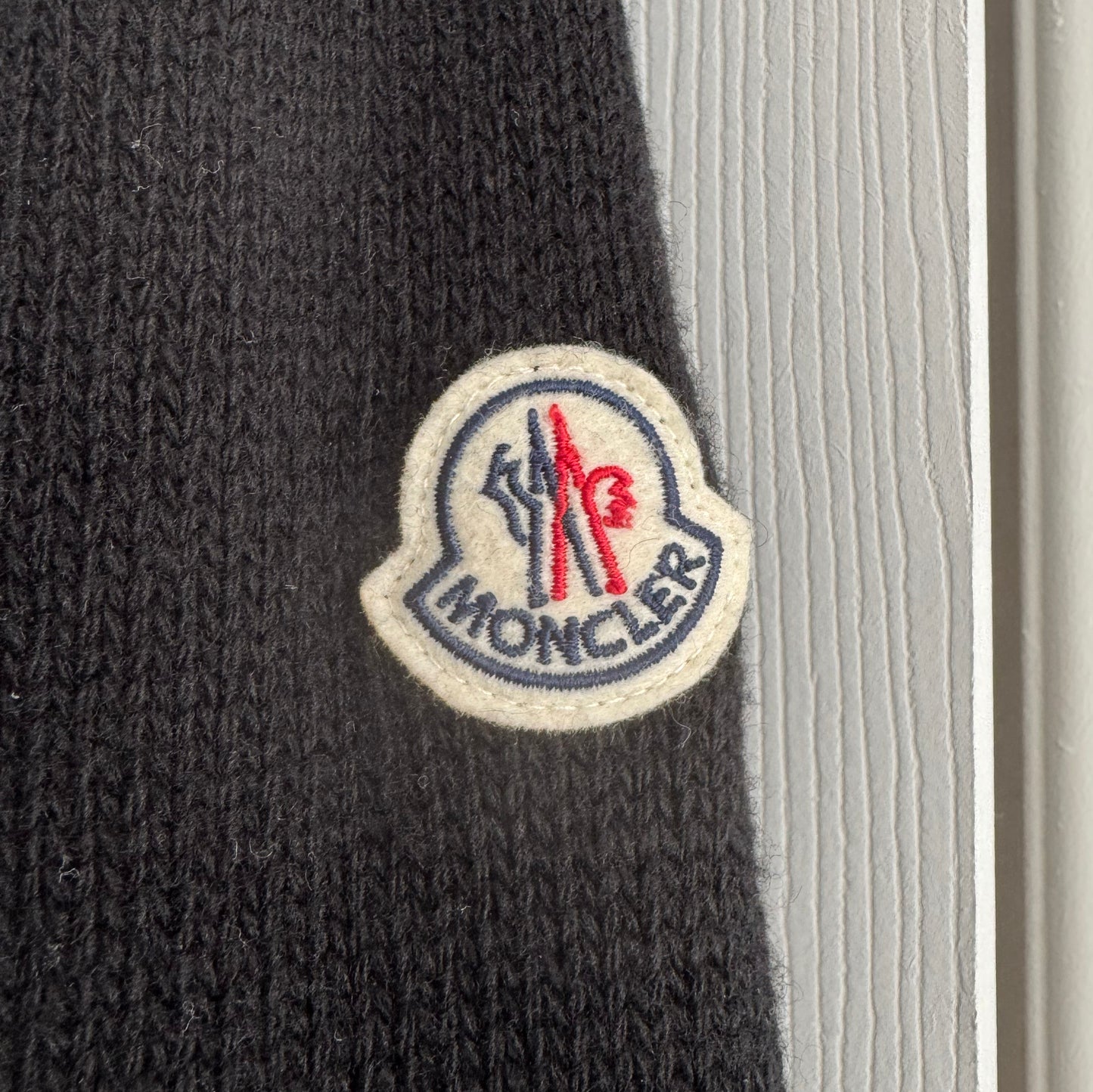 Moncler Quilted Panel Cardigan in Black, size Large