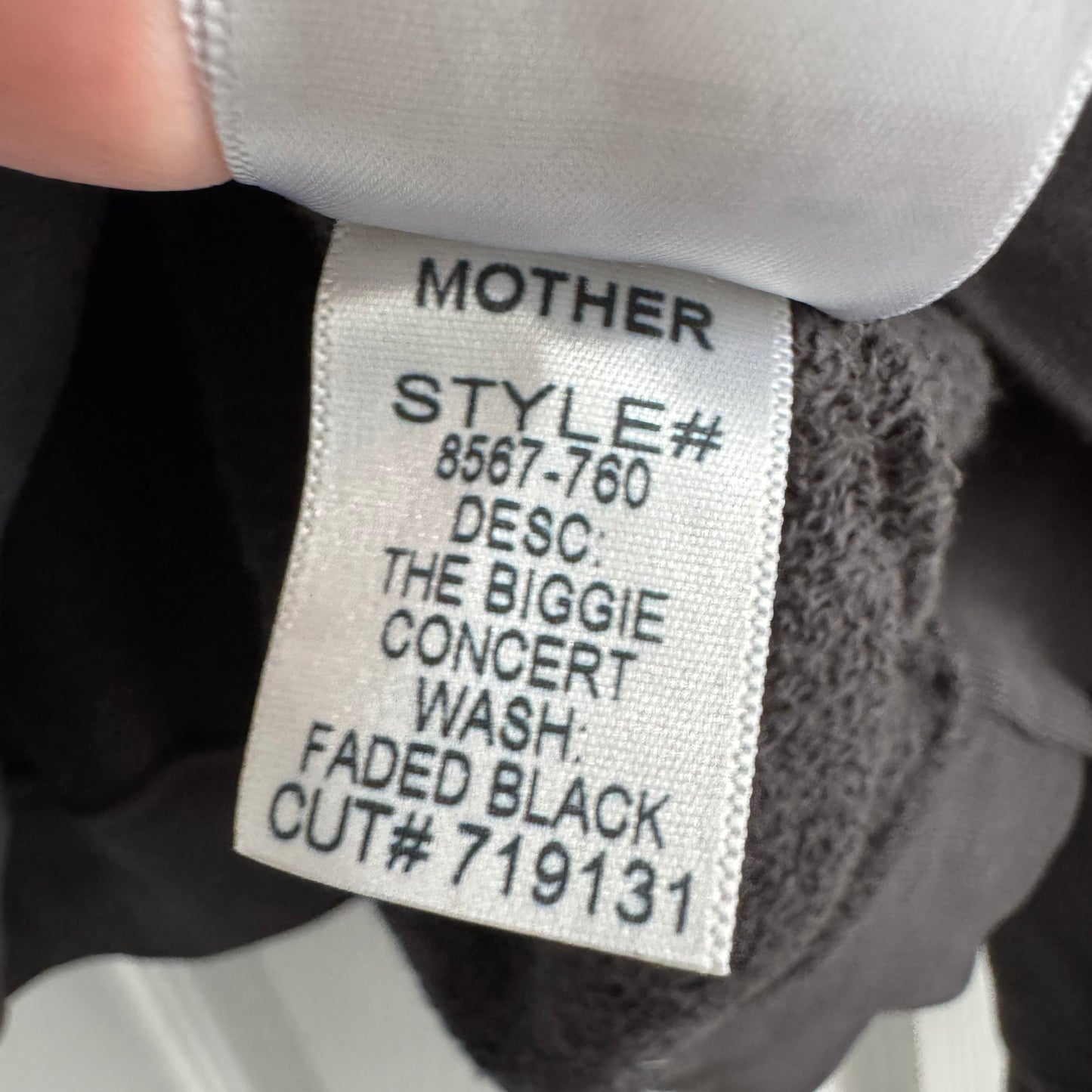 Mother "Biggie Concert" Sweatshirt in Faded Black, size Medium