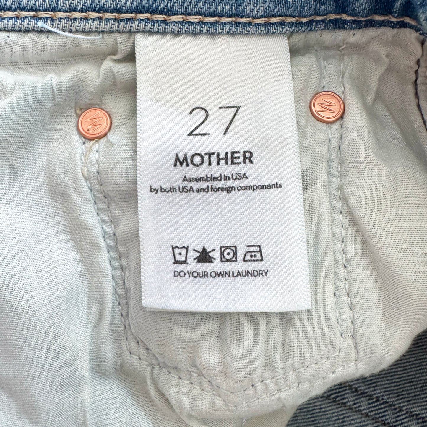 Mother "Mid-Rise Rambler Zip Skimp" Jean in "I Confess", size 27
