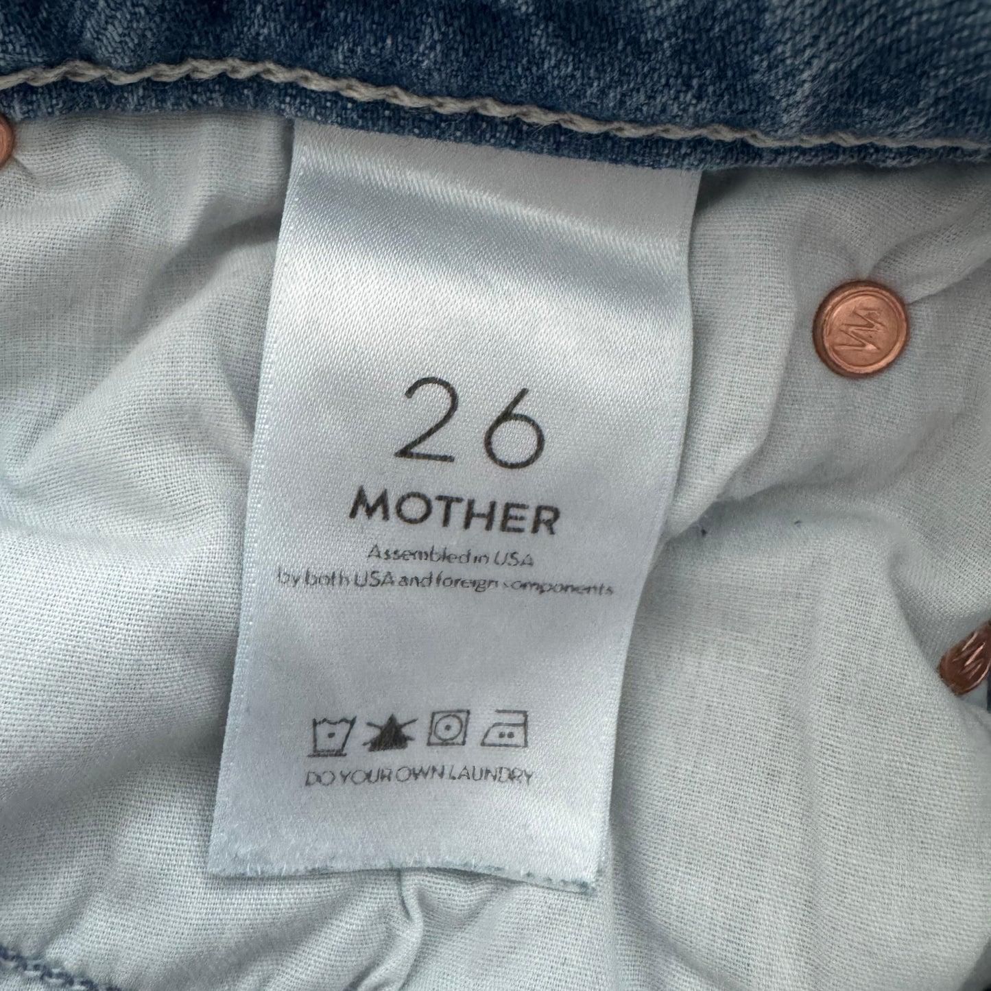 Mother Denim "A Step Midi" Denim Skirt in "Misbeliever", size 26