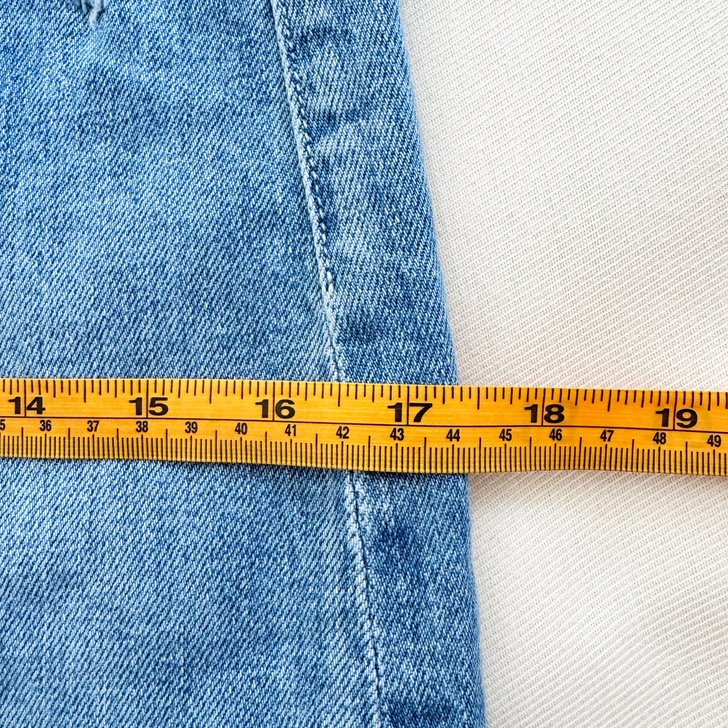 Mother Denim "A Step Midi" Denim Skirt in "Misbeliever", size 26