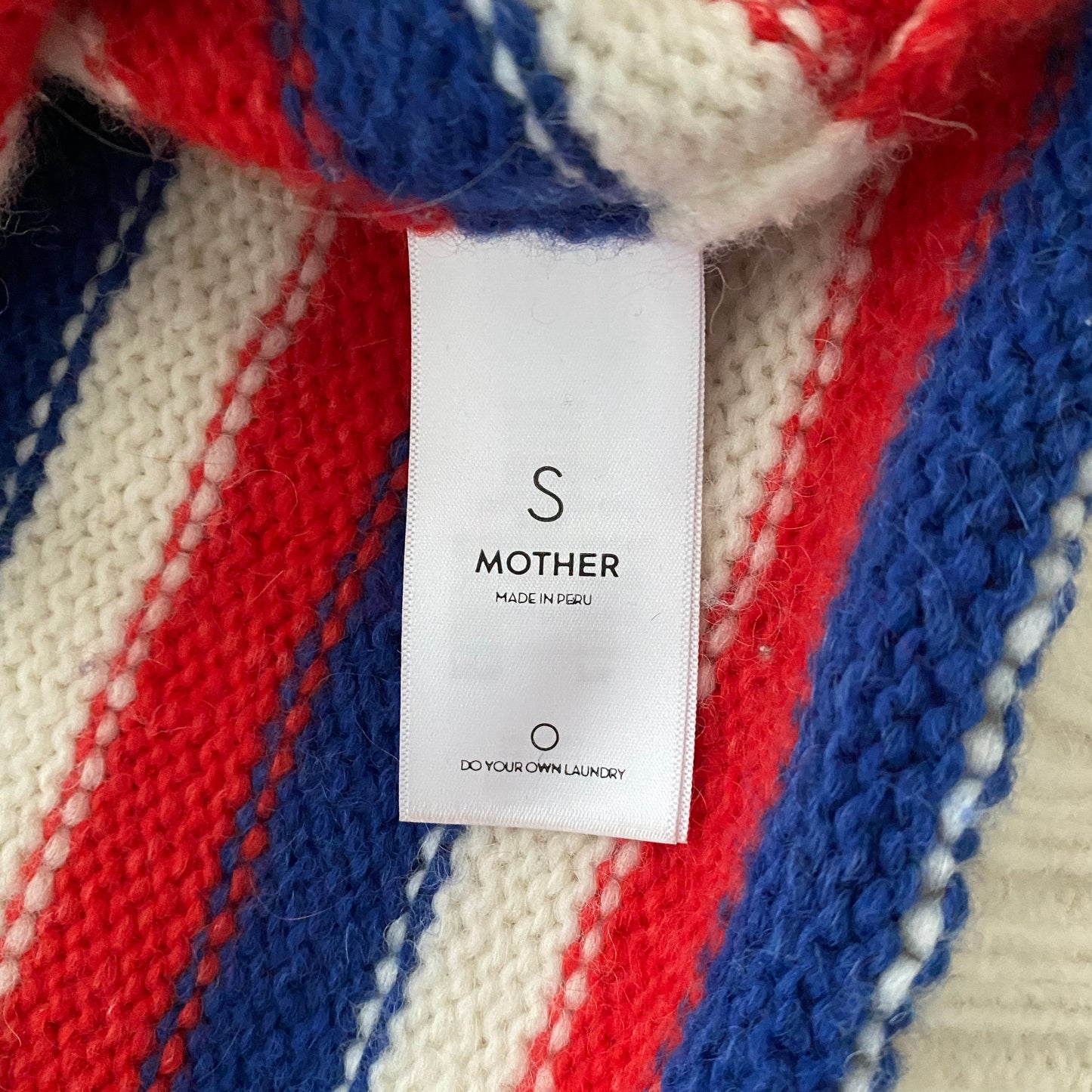 Mother Denim "The Biggie" Overboard Striped Jumper in Red/Blue, size Small (fits S/M)