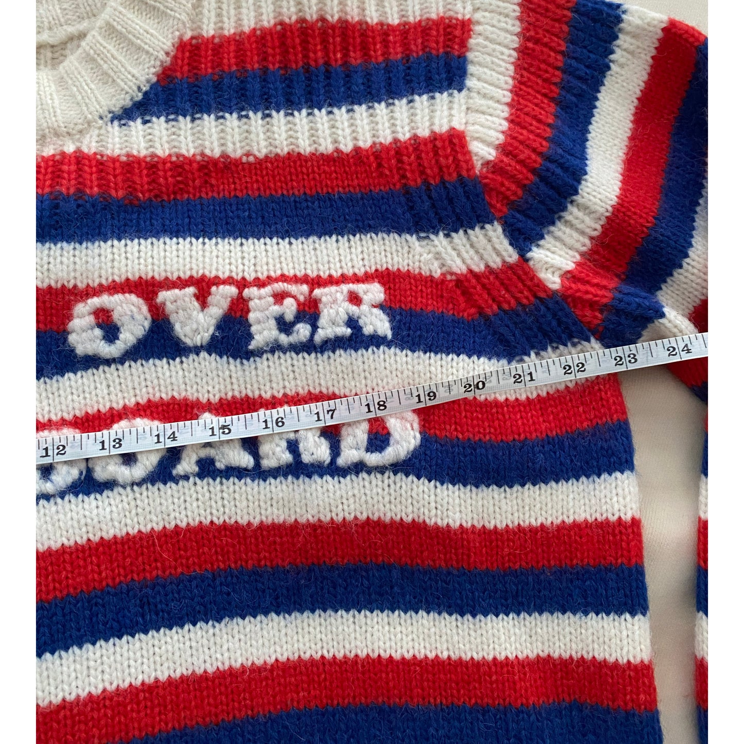 Mother Denim "The Biggie" Overboard Striped Jumper in Red/Blue, size Small (fits S/M)