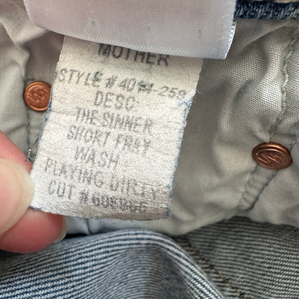 Mother "Sinner Short Fray" in "Playing Dirty", size 27