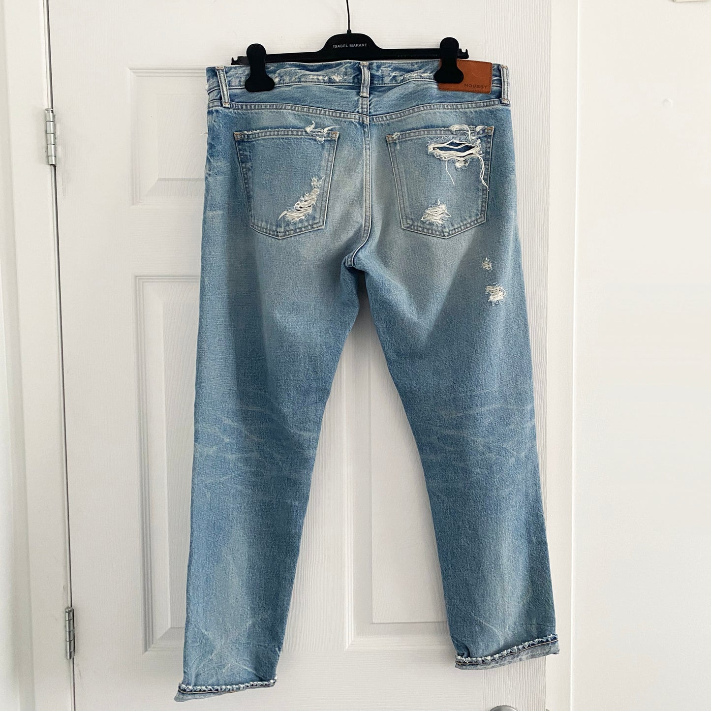 Moussy "McAllen" Blue Jean with Ripped Knee, size 31 (fits like size 30)