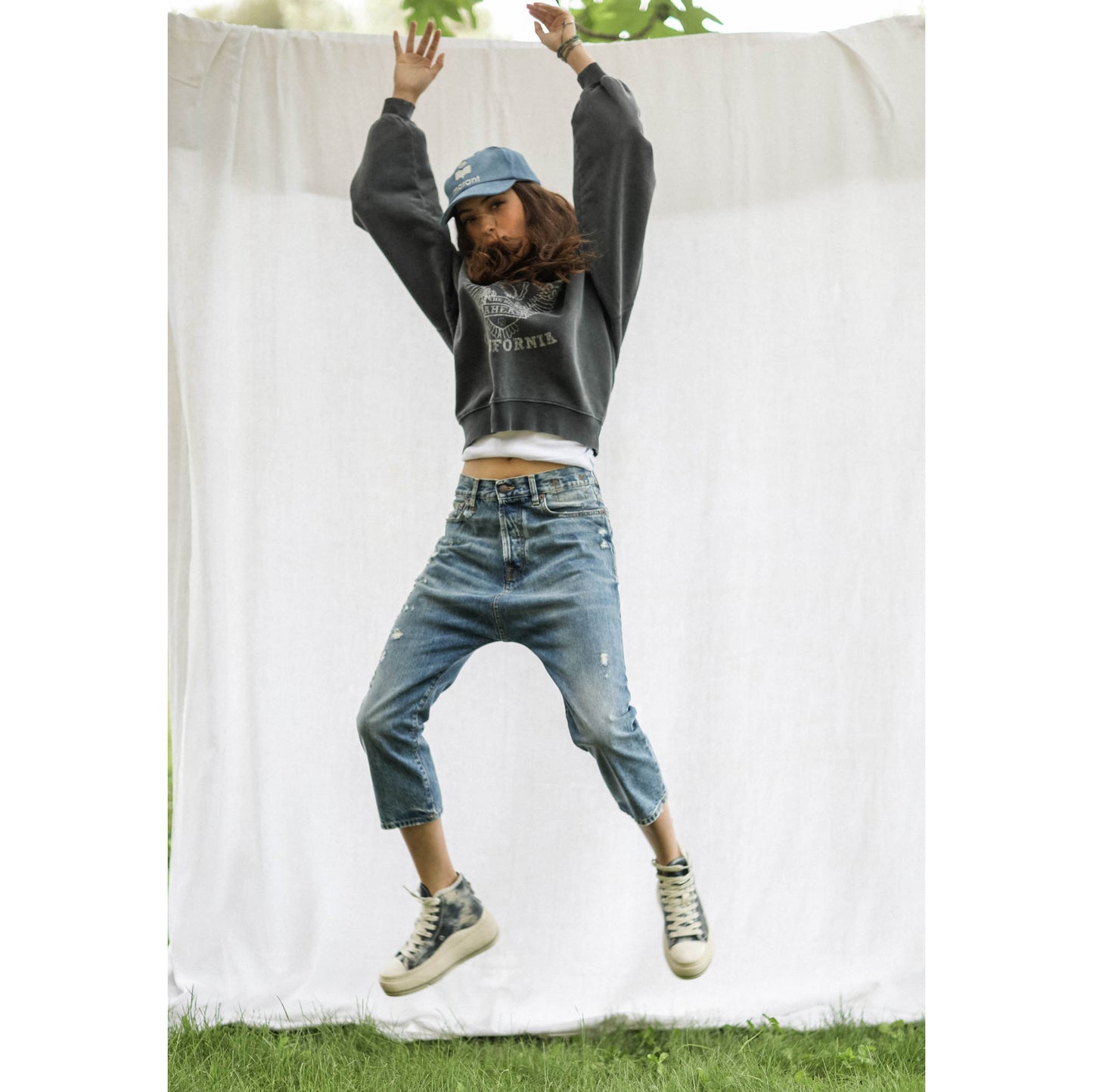 R13 Tailored Drop Jean in "Bain Blue", size 28