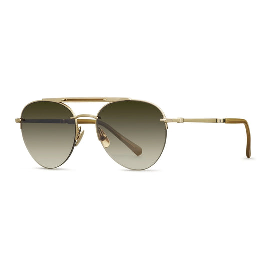 Mr. Leight "Rodeo" Aviator Sunglasses in "White Gold"