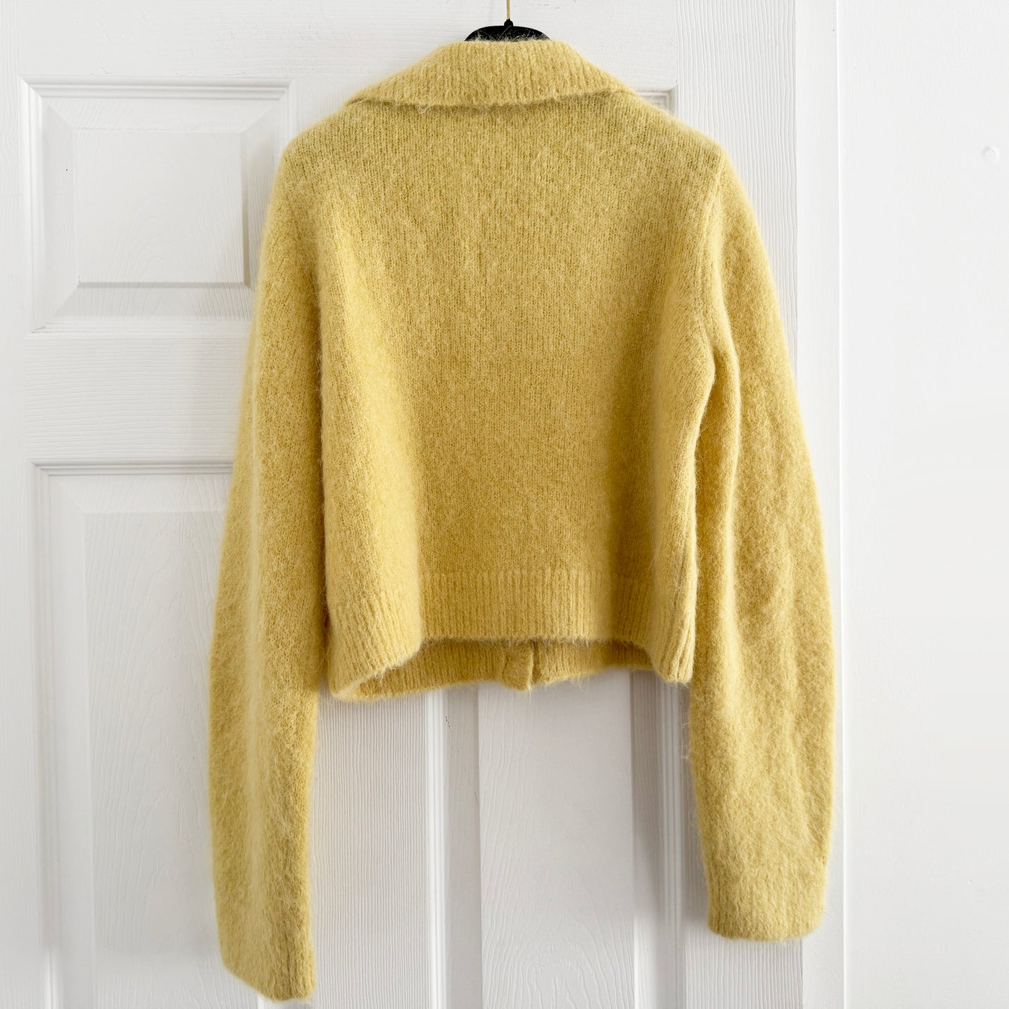 Munthe "Roxas" Cropped Cardigan in Pale Yellow, size 36