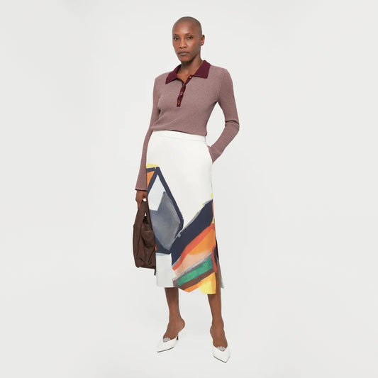 Munthe "Rocky" Skirt in Ivory/Multicolour, size 36 (size Small)