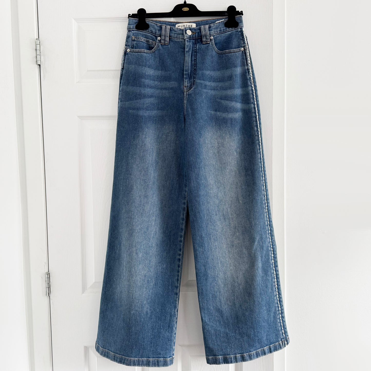 Munthe "Rewari" Wide Leg Jeans in Blue, size 36 (Size Small)