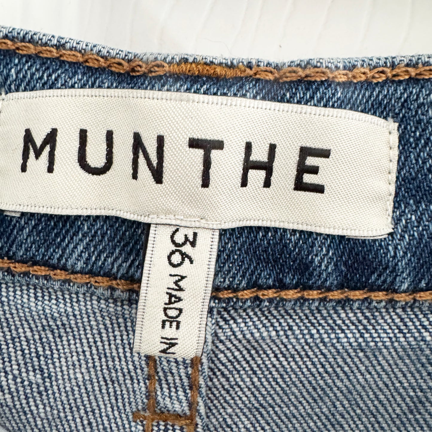 Munthe "Rewari" Wide Leg Jeans in Blue, size 36 (Size Small)