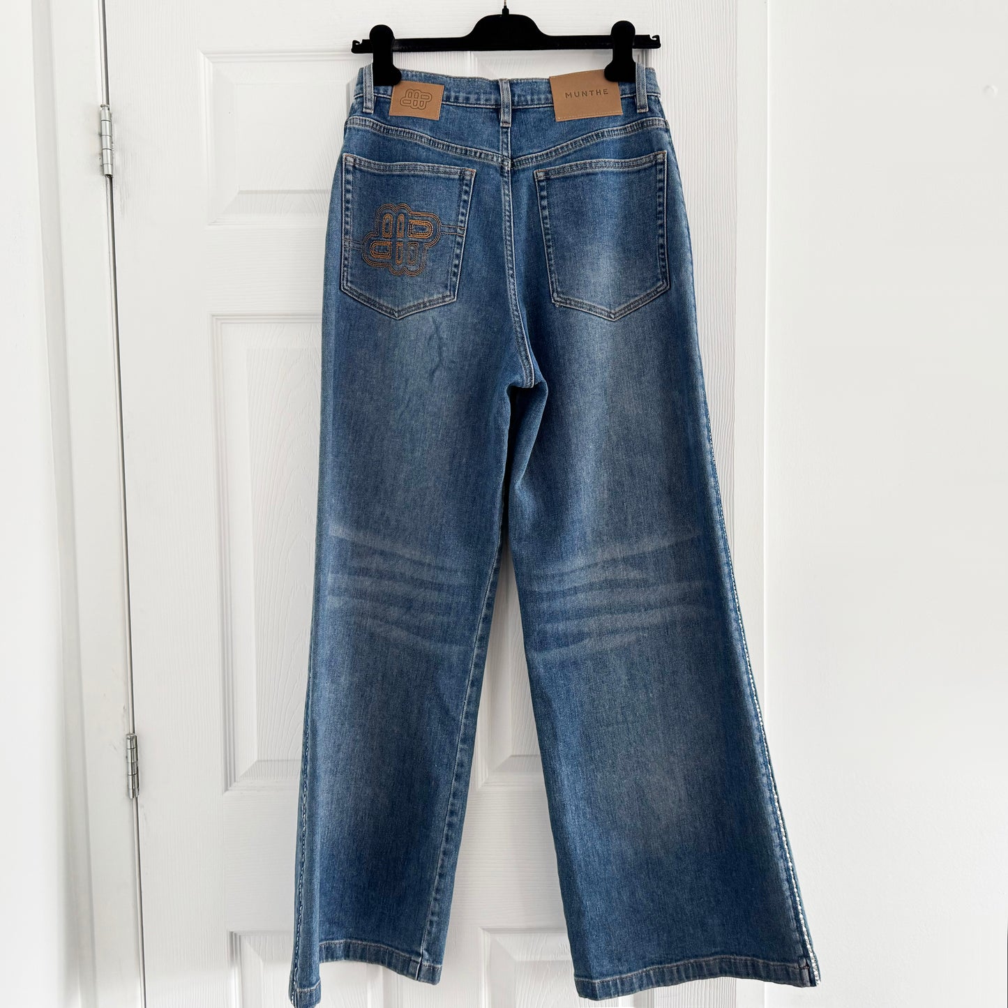 Munthe "Rewari" Wide Leg Jeans in Blue, size 36 (Size Small)