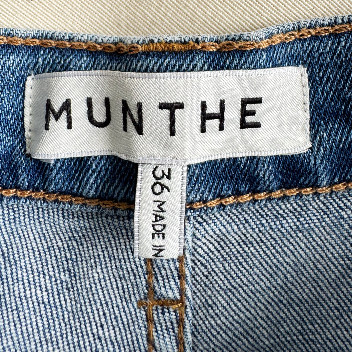 Munthe "Rewari" Wide Leg Jeans in Blue, size 36 (Size Small)