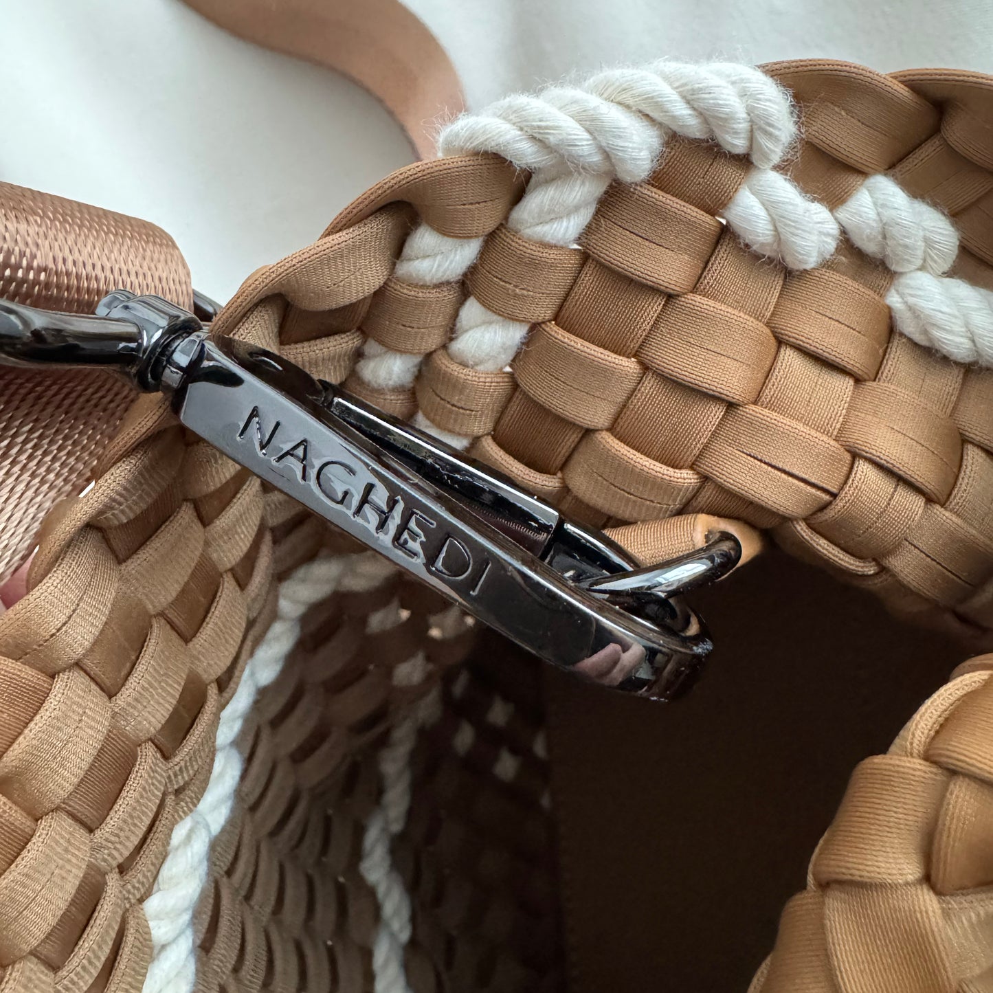 NAGHEDI Small "St. Barths" Rope Neoprene Tote Bag in "Cove"