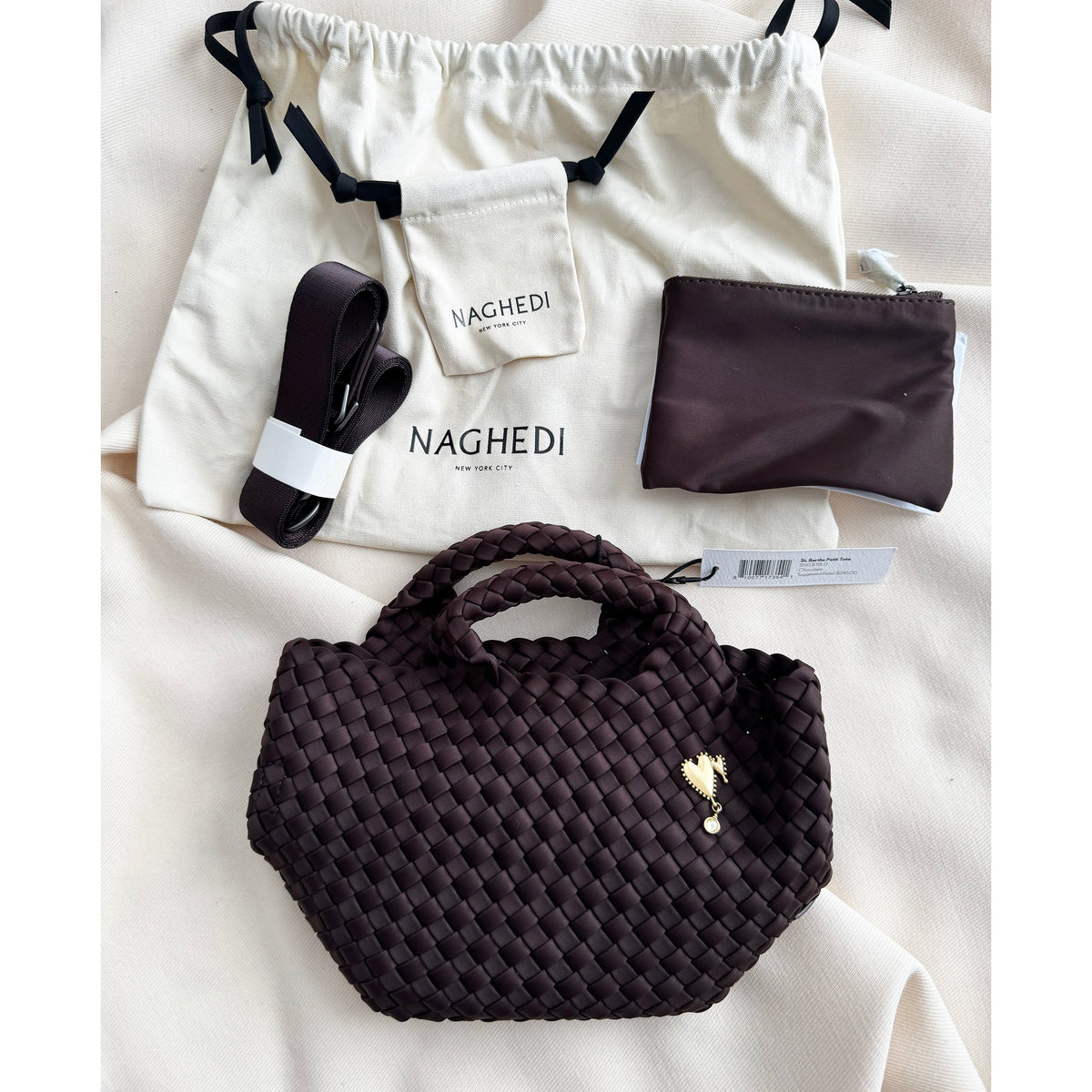 NAGHEDI "St. Barths" Petite Tote in "Chocolate"