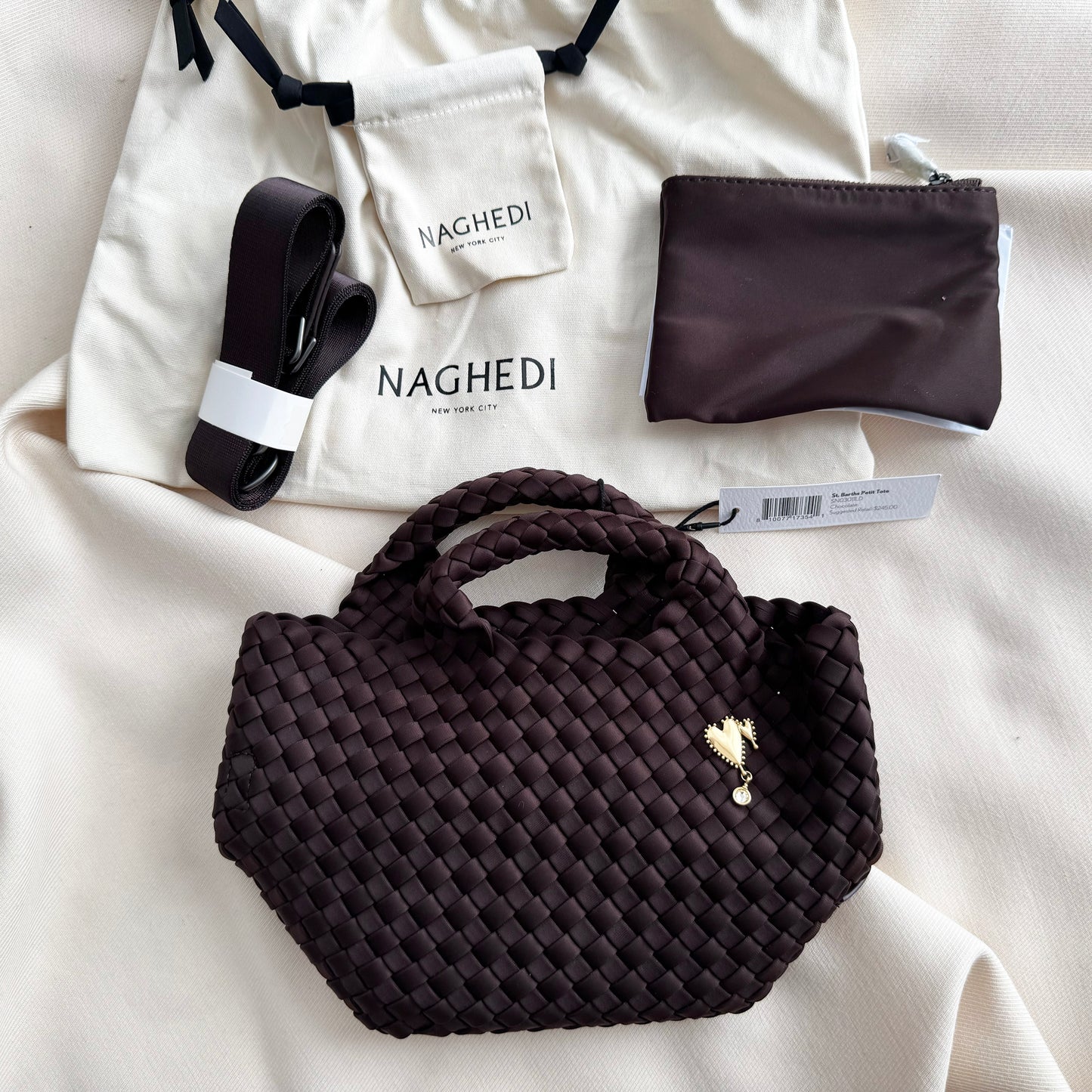 NAGHEDI "St. Barths" Petite Tote in "Chocolate"