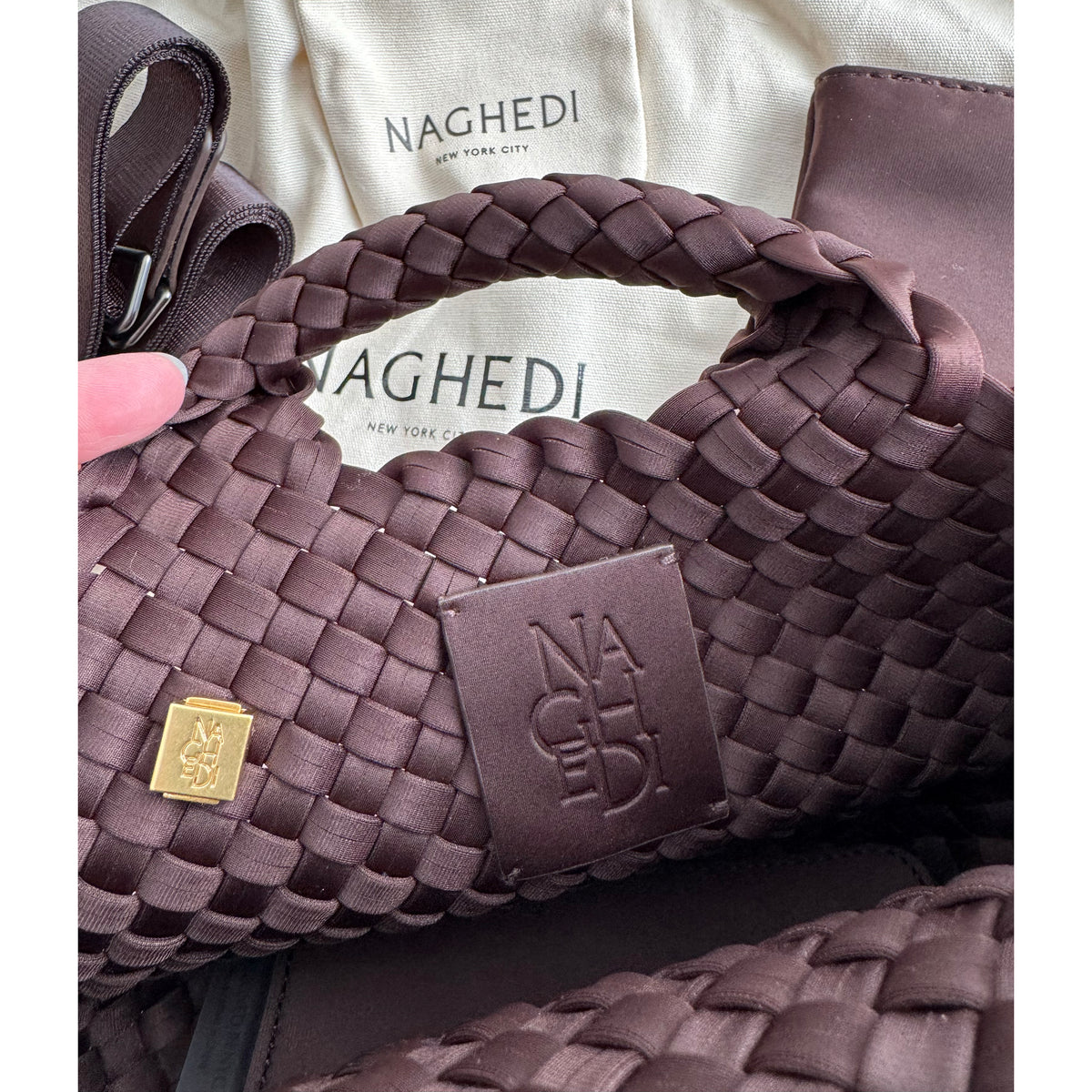 NAGHEDI "St. Barths" Petite Tote in "Chocolate"