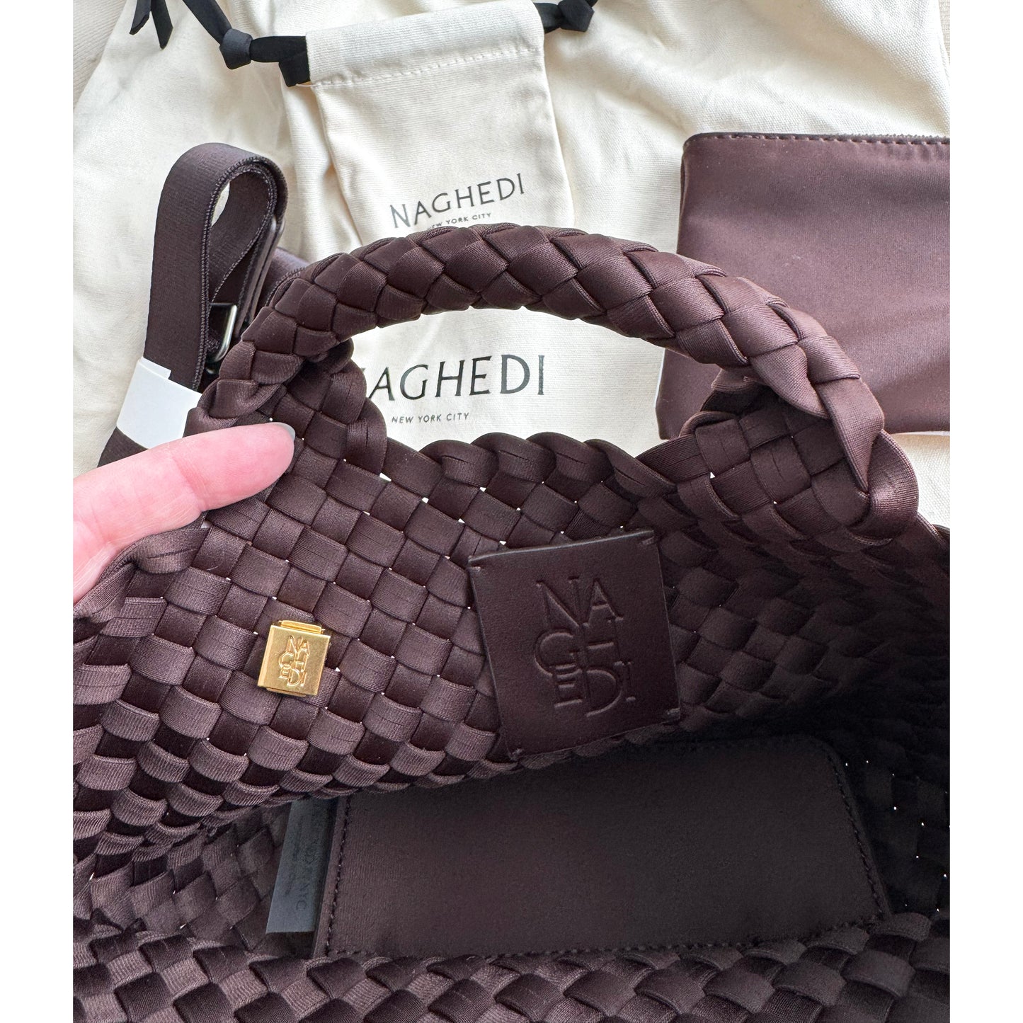 NAGHEDI "St. Barths" Petite Tote in "Chocolate"