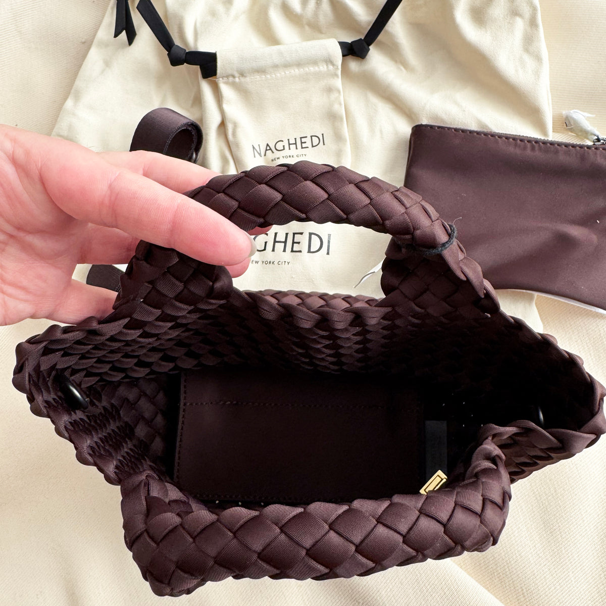 NAGHEDI "St. Barths" Petite Tote in "Chocolate"