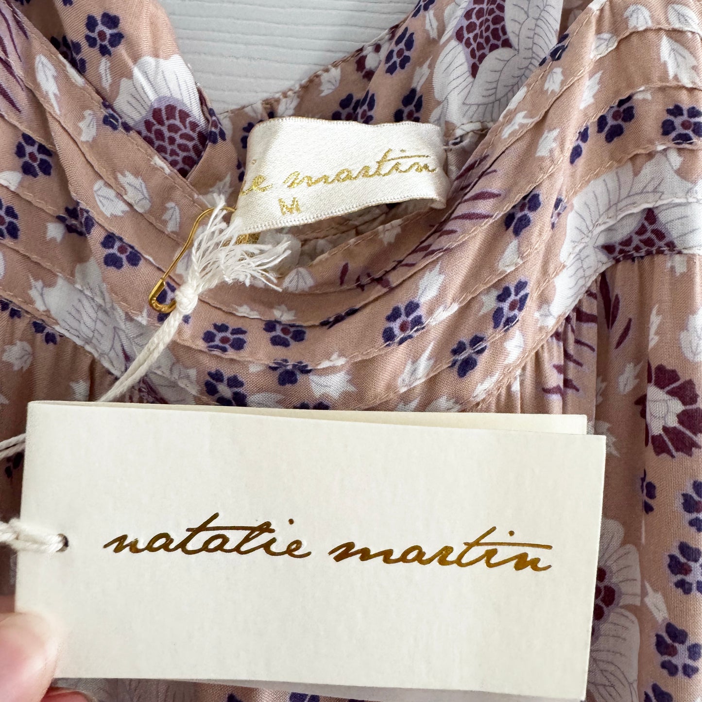 Natalie Martin "Jasmine" Maxi Dress in "Vintage Flowers Amethyst", size Medium