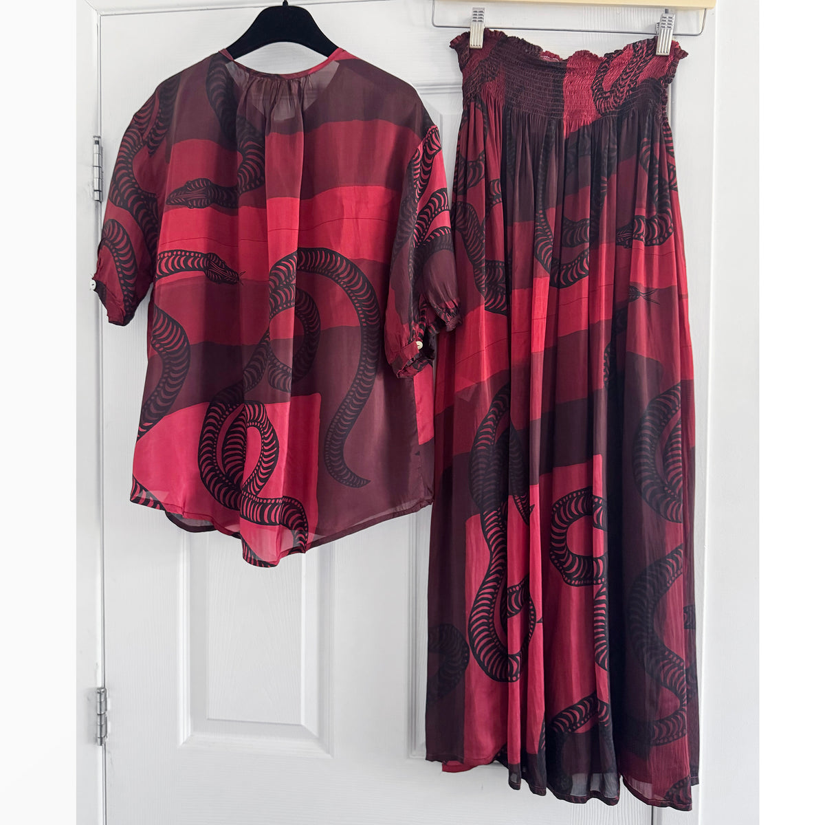 Natalie Martin Top and Skirt Set in "Ament Snake Oxblood" (great for a M/L ish??)