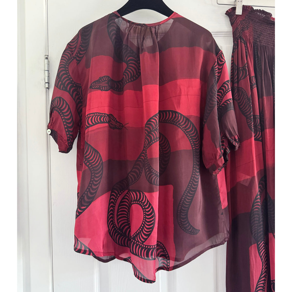 Natalie Martin Top and Skirt Set in "Ament Snake Oxblood" (great for a M/L ish??)