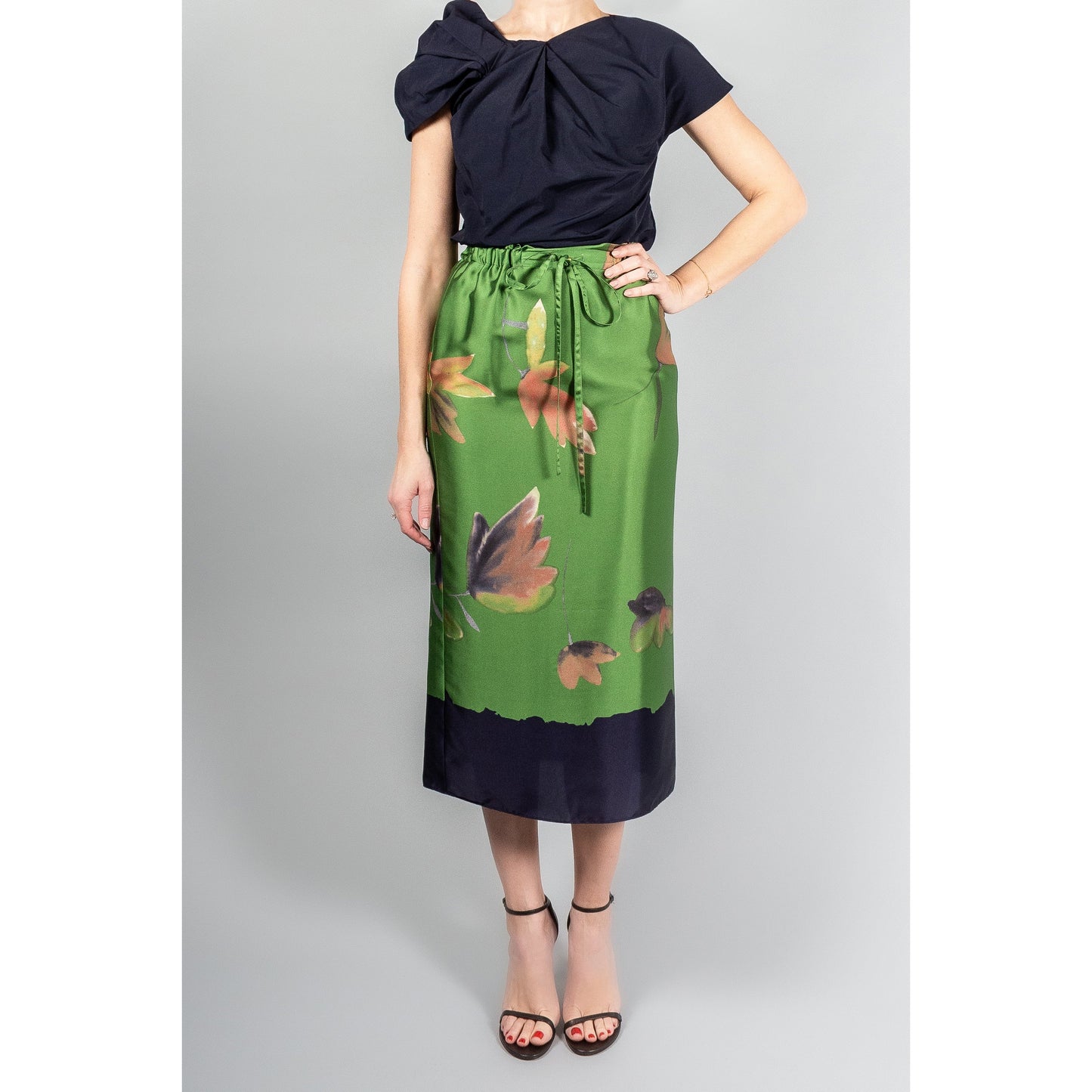 Natan Printed Midi Skirt in Green, size 38 (fits like size small)
