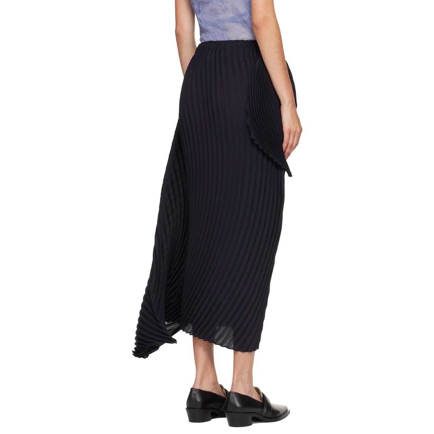 Issey Miyake Pleated Wrap Skirt in Midnight Navy, size "2" (fits size Small ish)