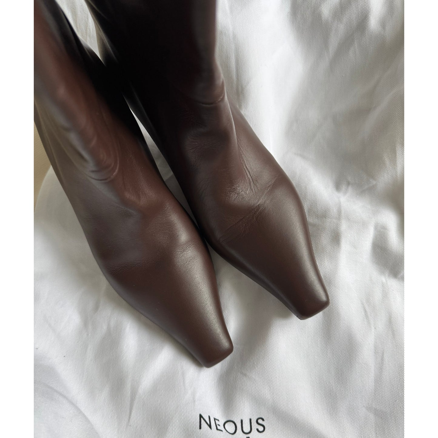 Neous "Rami Tubo" Knee-High 50mm Boots in Dark Brown, size 7
