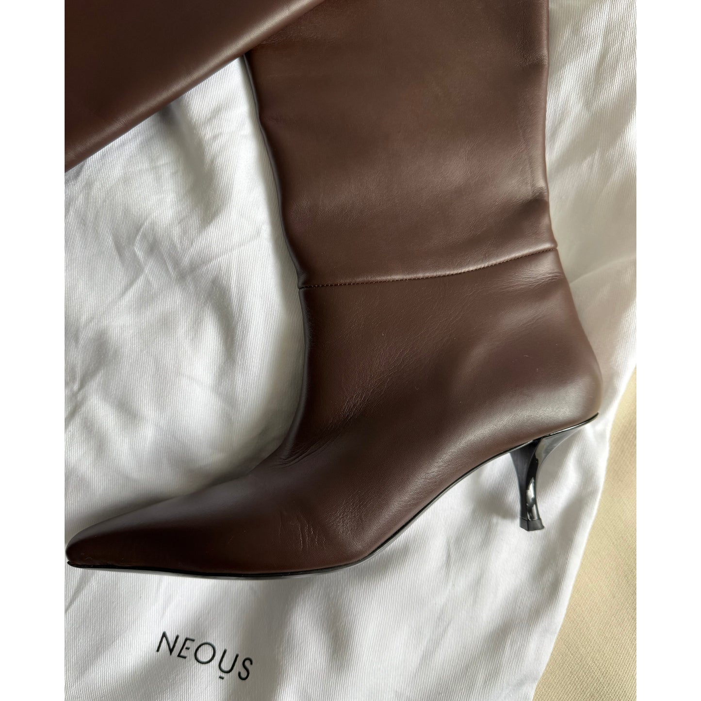 Neous "Rami Tubo" Knee-High 50mm Boots in Dark Brown, size 7