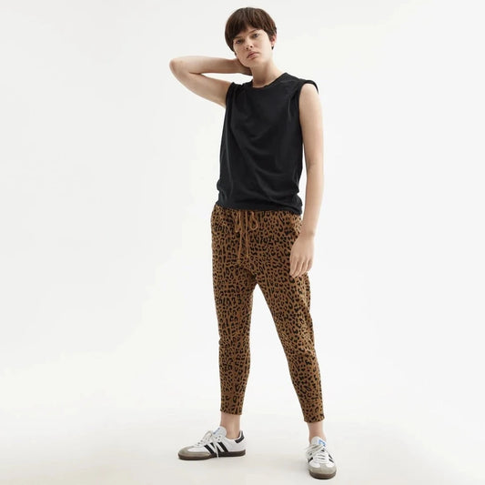 Nili Lotan "Nolan" Leopard Print Sweatpants, size Small
