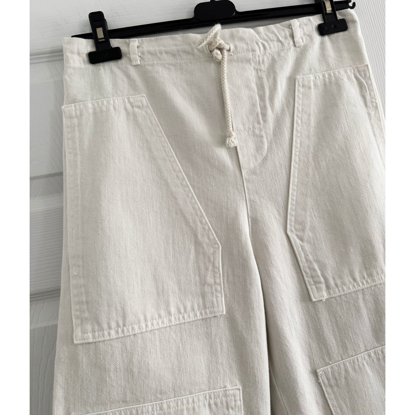 Nico Nico "Bruno" patchwork pant in off-white, Size Medium
