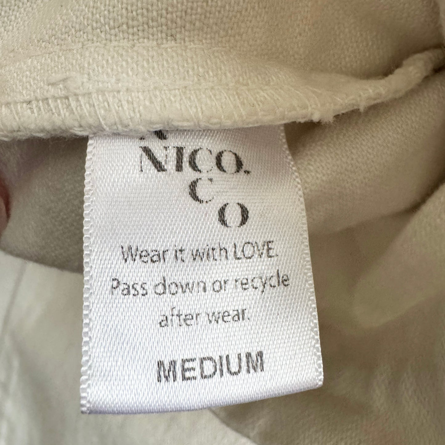 Nico Nico "Bruno" patchwork pant in off-white, Size Medium