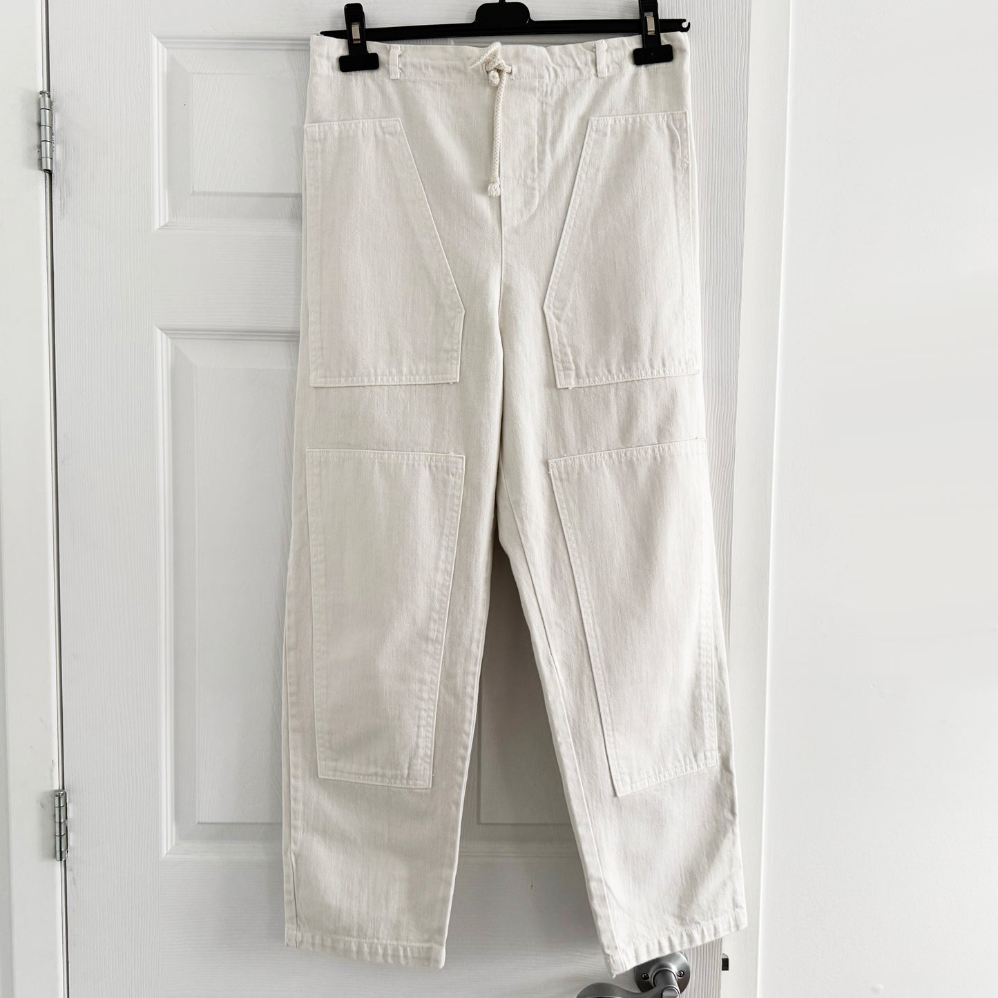 Nico Nico "Bruno" patchwork pant in off-white, Size Medium