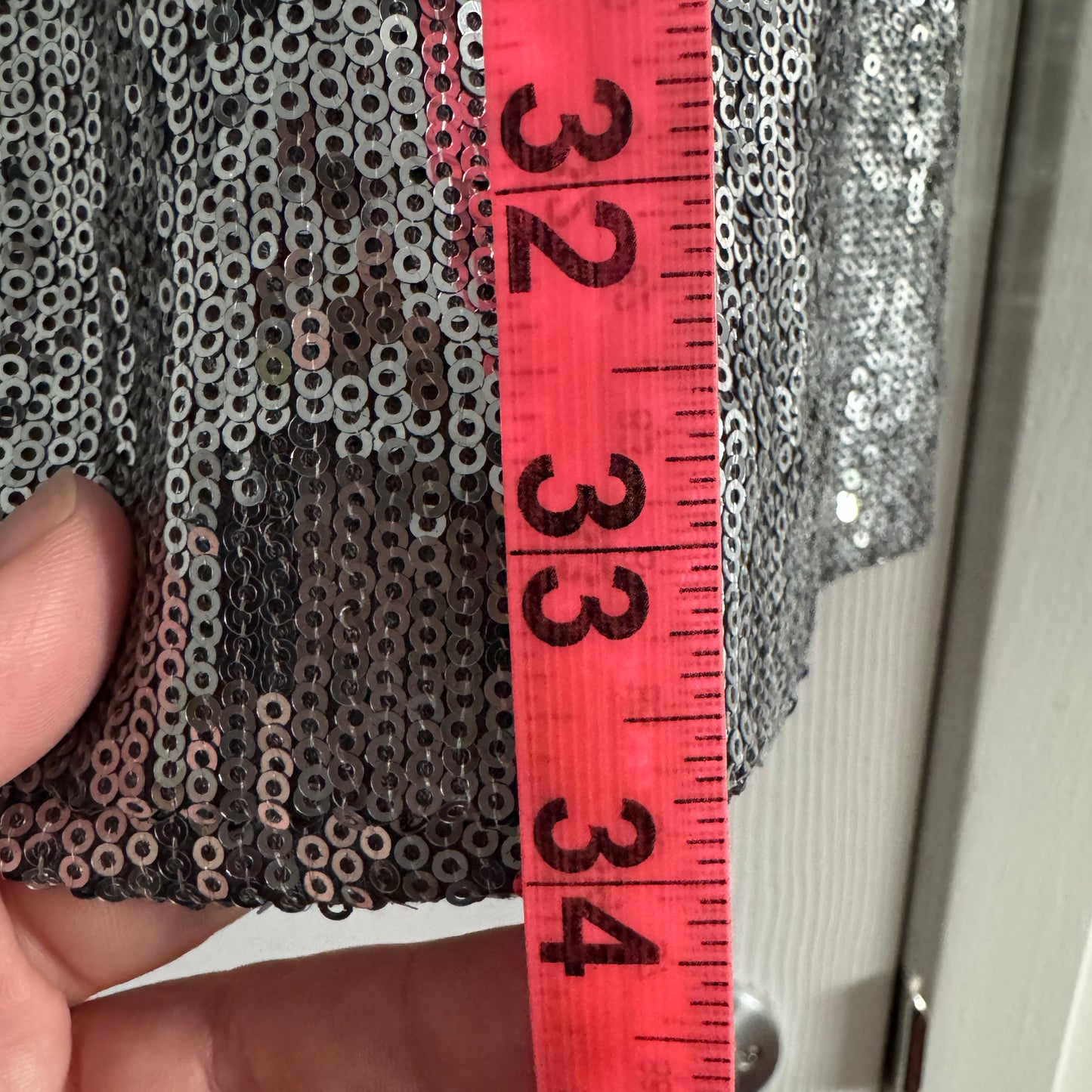 Nicole Miller Sequin Skirt in Silver, size XS