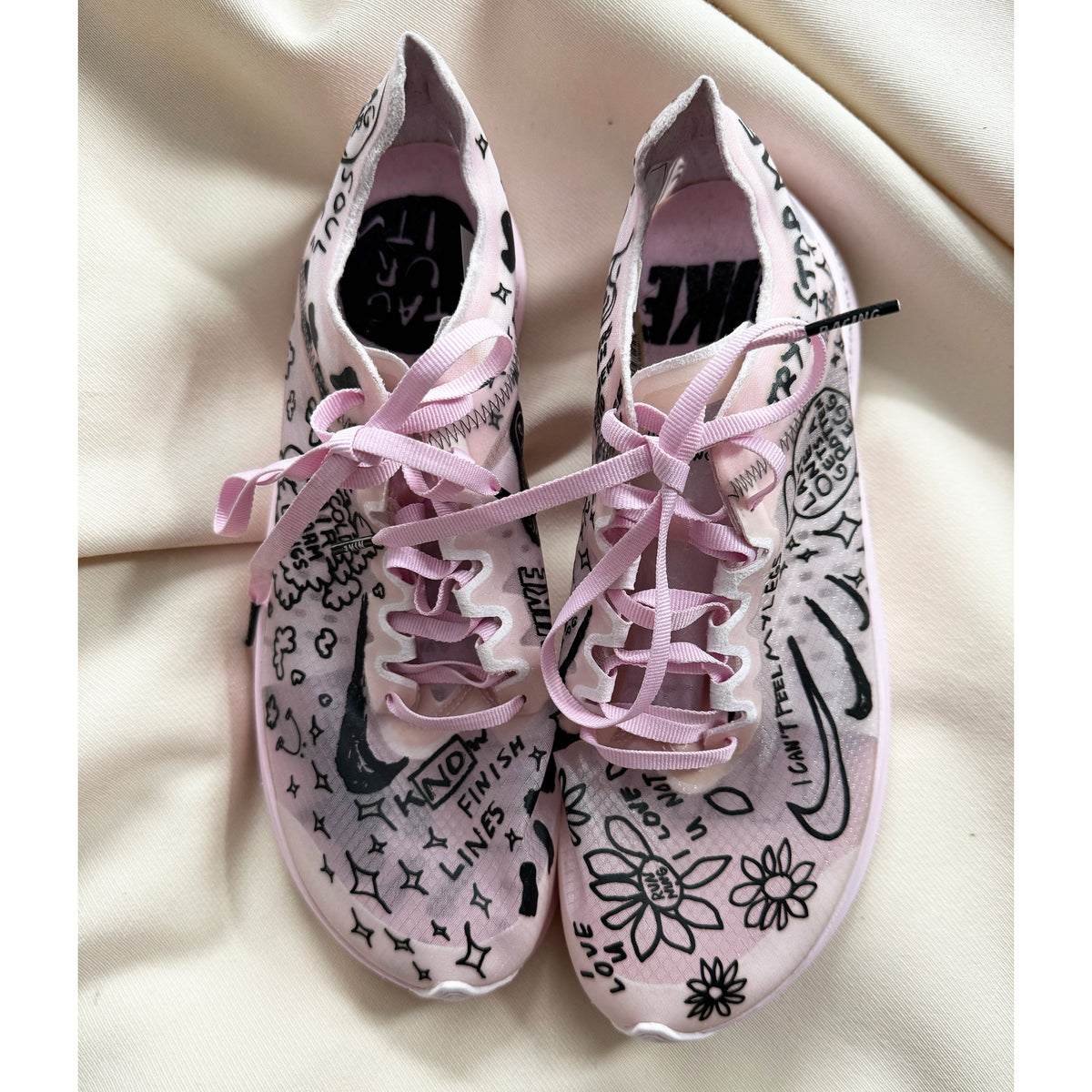 Nike x Nathan Bell "Zoom Fly SP" 'Doodles' in Pink, (MENS size 7.5) size 8.5 womens