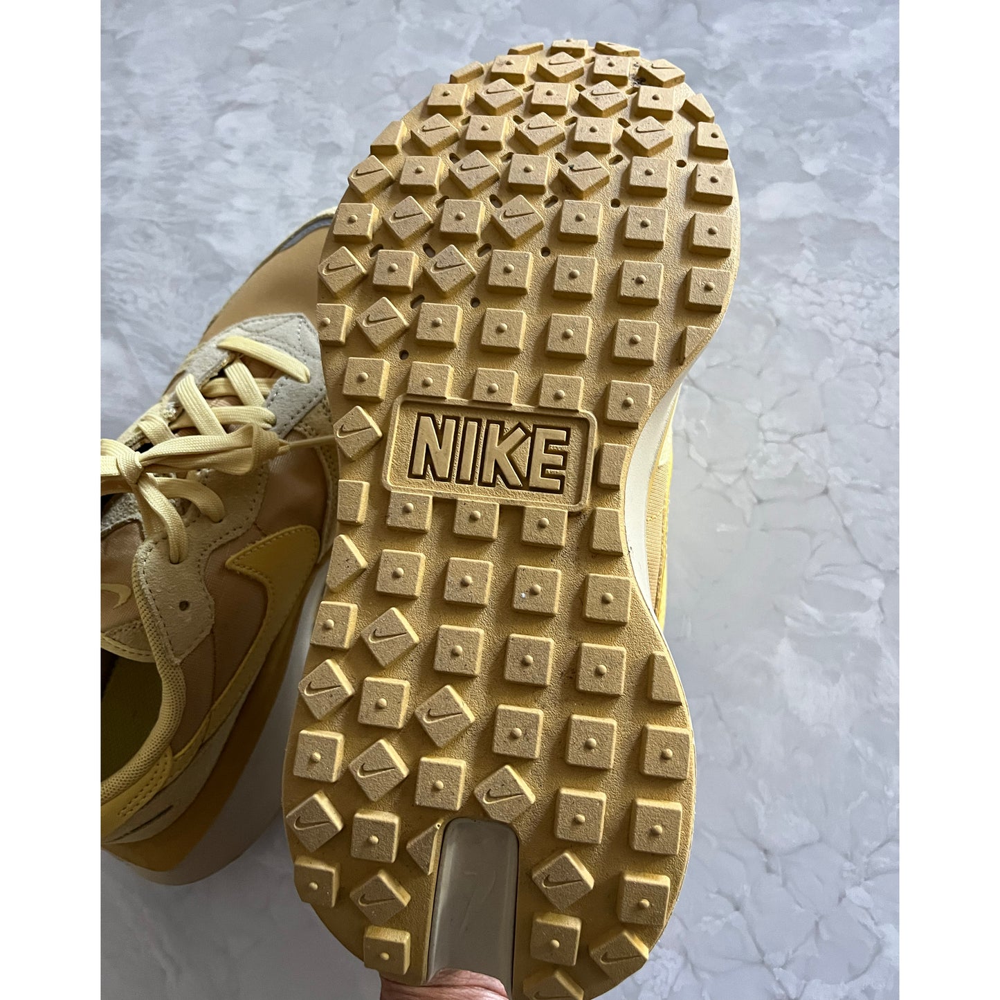 Nike Phoenix Waffle Sneaker in Gold, size 8