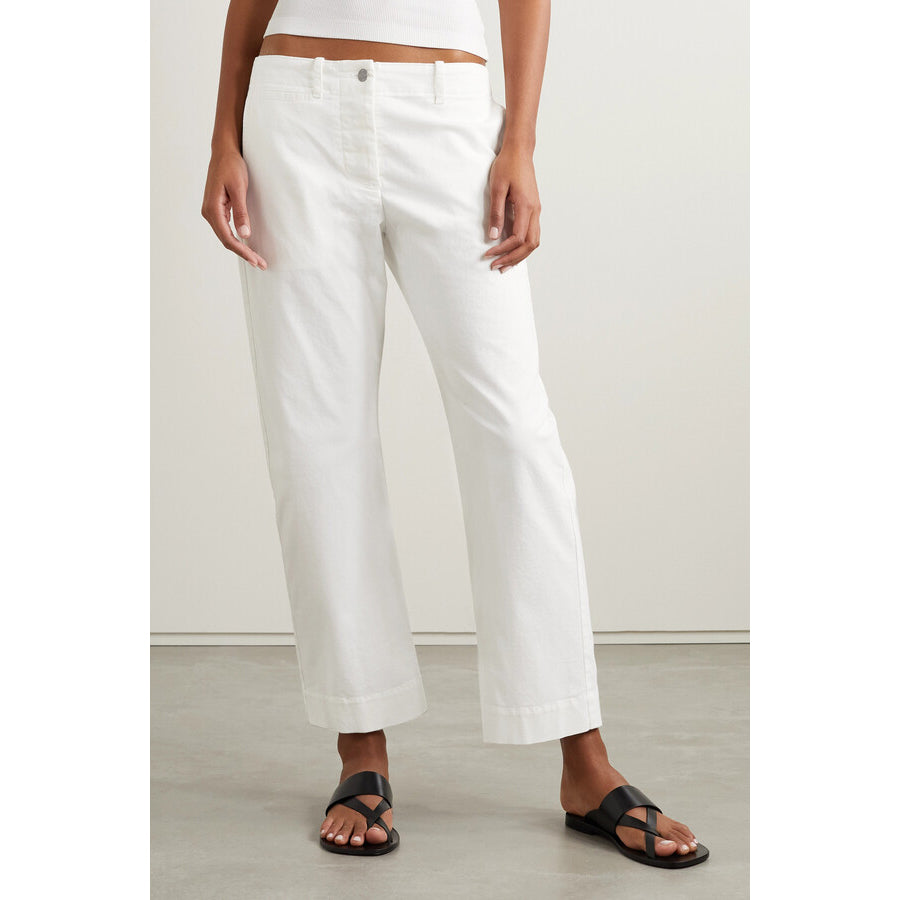 Nili Lotan "Tomboy" Cuffed Pant in White Sand, size 8