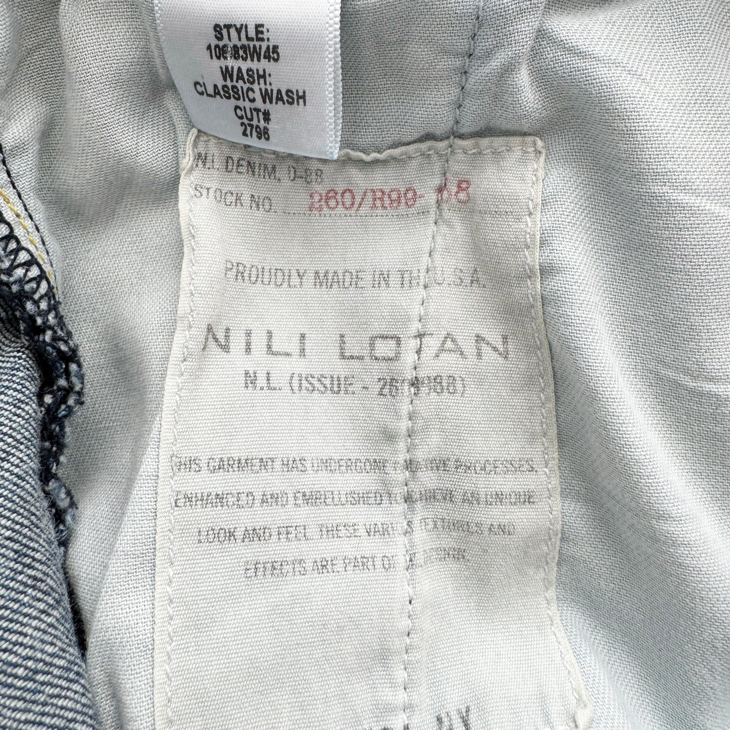 Nili Lotan Carpenter Jean in Classic Wash, size 29 (fits 29/30)