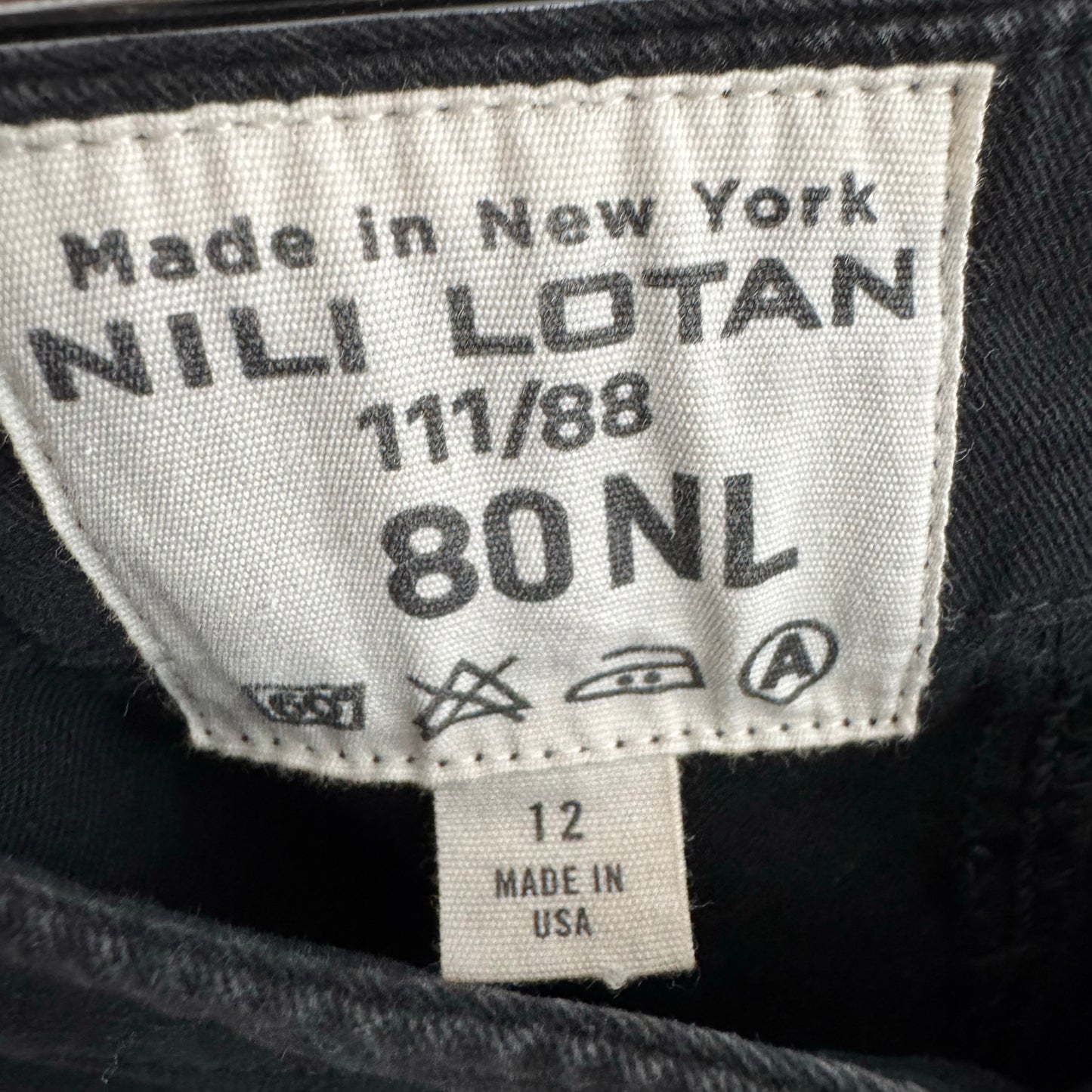Nili Lotan French Military Pant in Black, size 12
